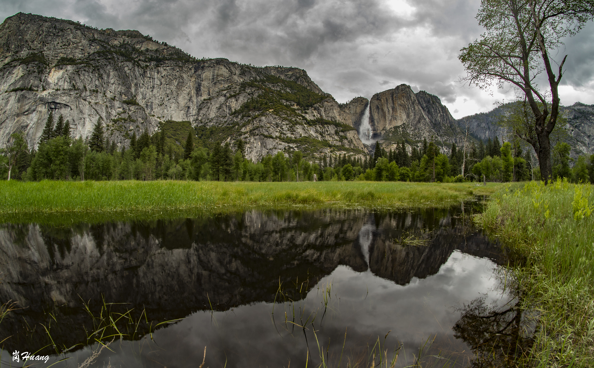 Nikon D750 + Samyang 12mm F2.8 ED AS NCS Fisheye sample photo. Yosemite upper fall reflecton photography