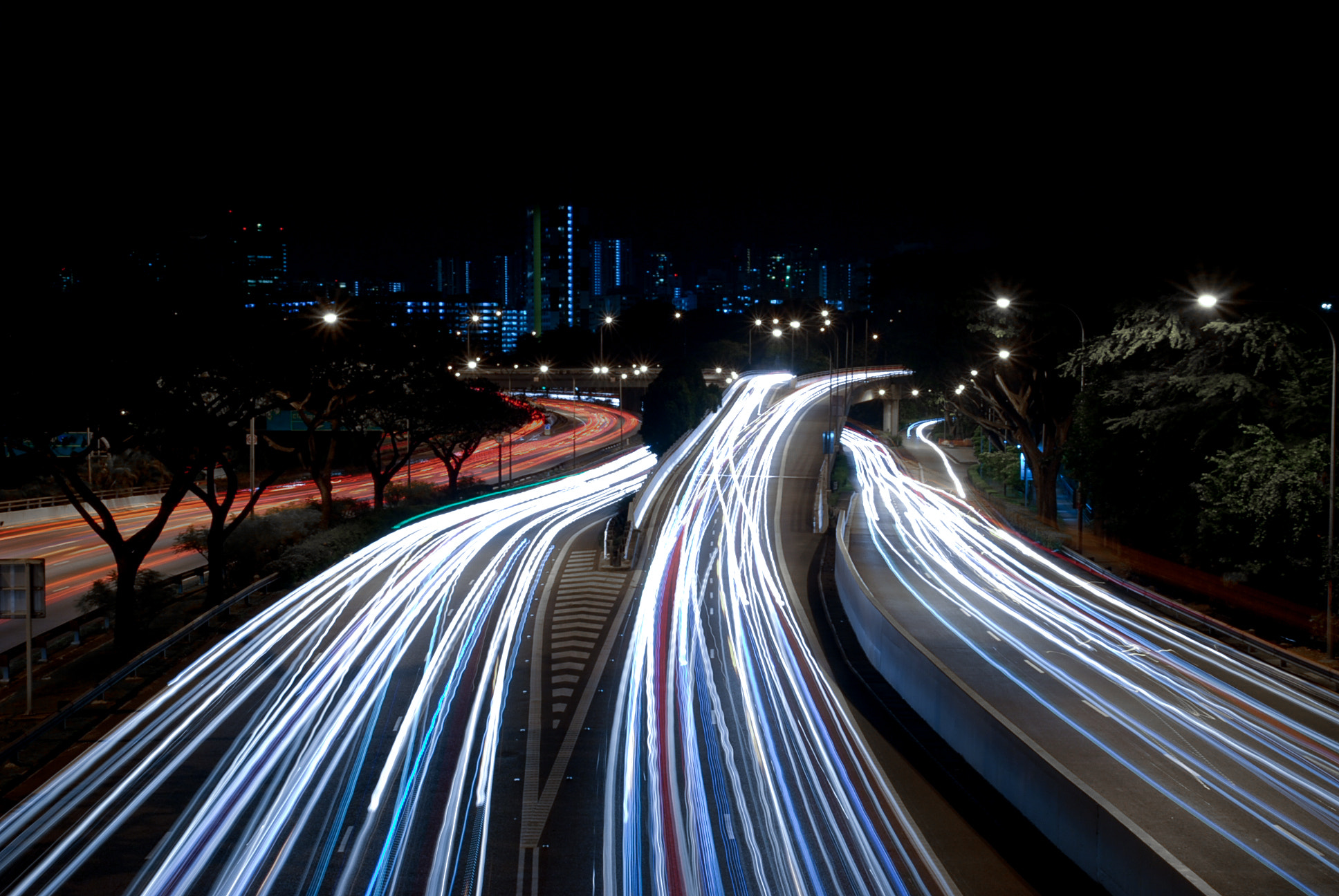 Nikon D80 sample photo. Light streaks photography