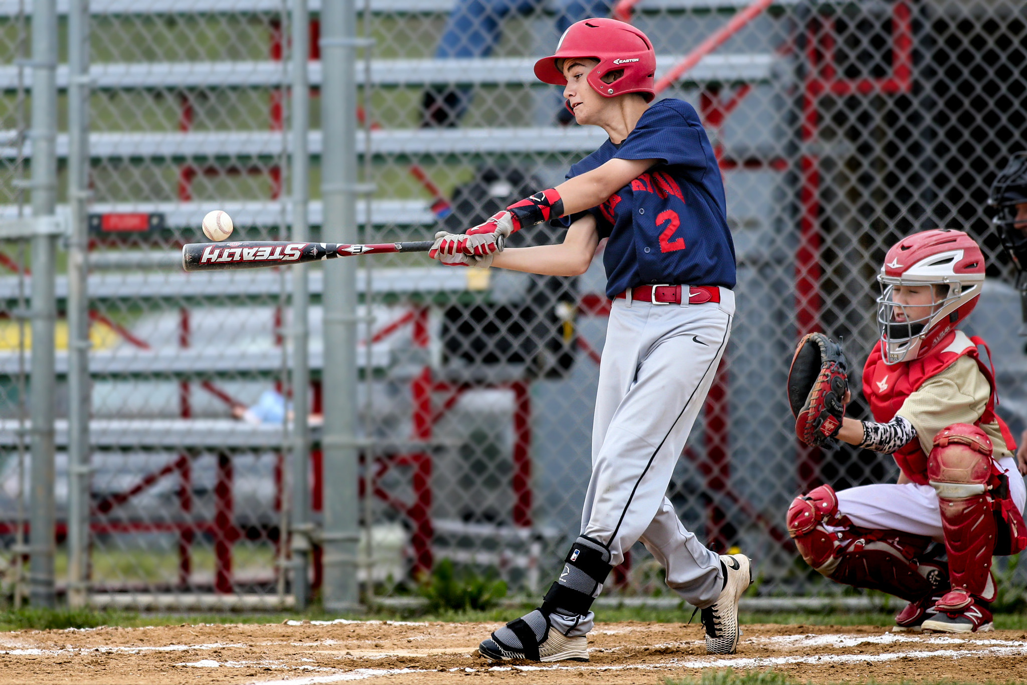 Canon EF 500mm f/4.5L sample photo. Babe ruth - ball on bat - niskayuna baseball photography