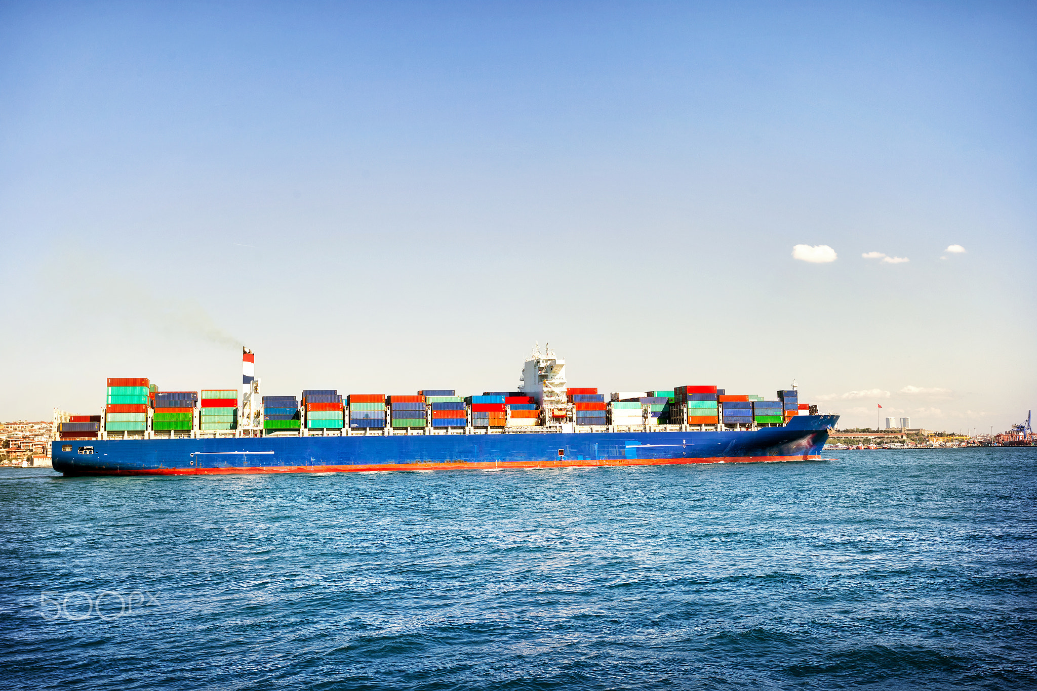 Ship loaded with colorful containers