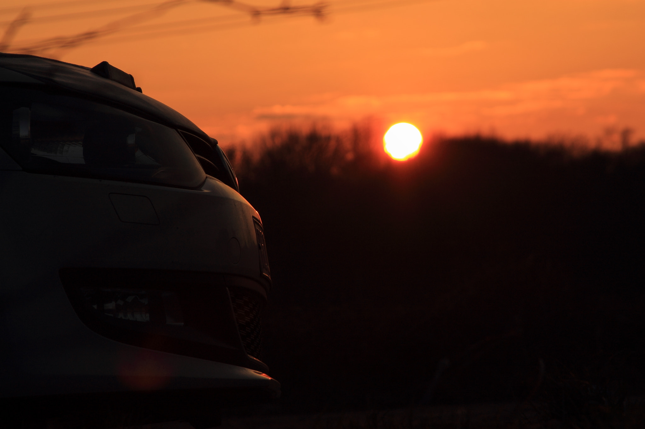 Canon EF 28-135mm F3.5-5.6 IS USM sample photo. Sonnenuntergang am kanalparkplatz photography