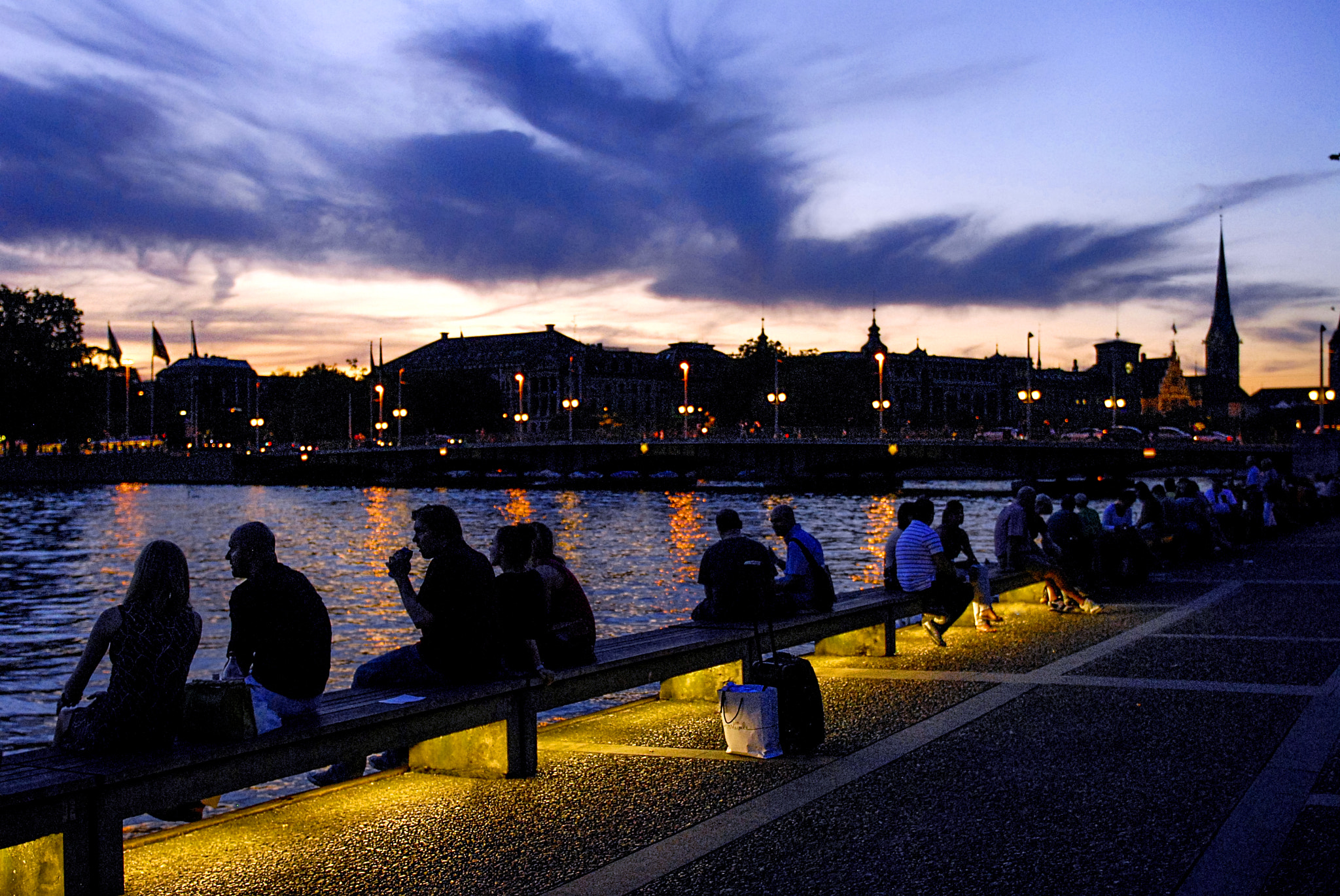 Nikon D200 sample photo. Night quay photography