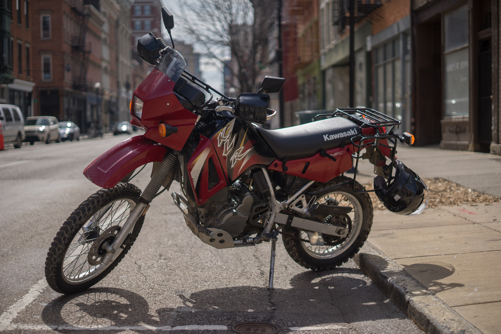 Sony a7 + E 50mm F2 sample photo. Red motorcycle photography