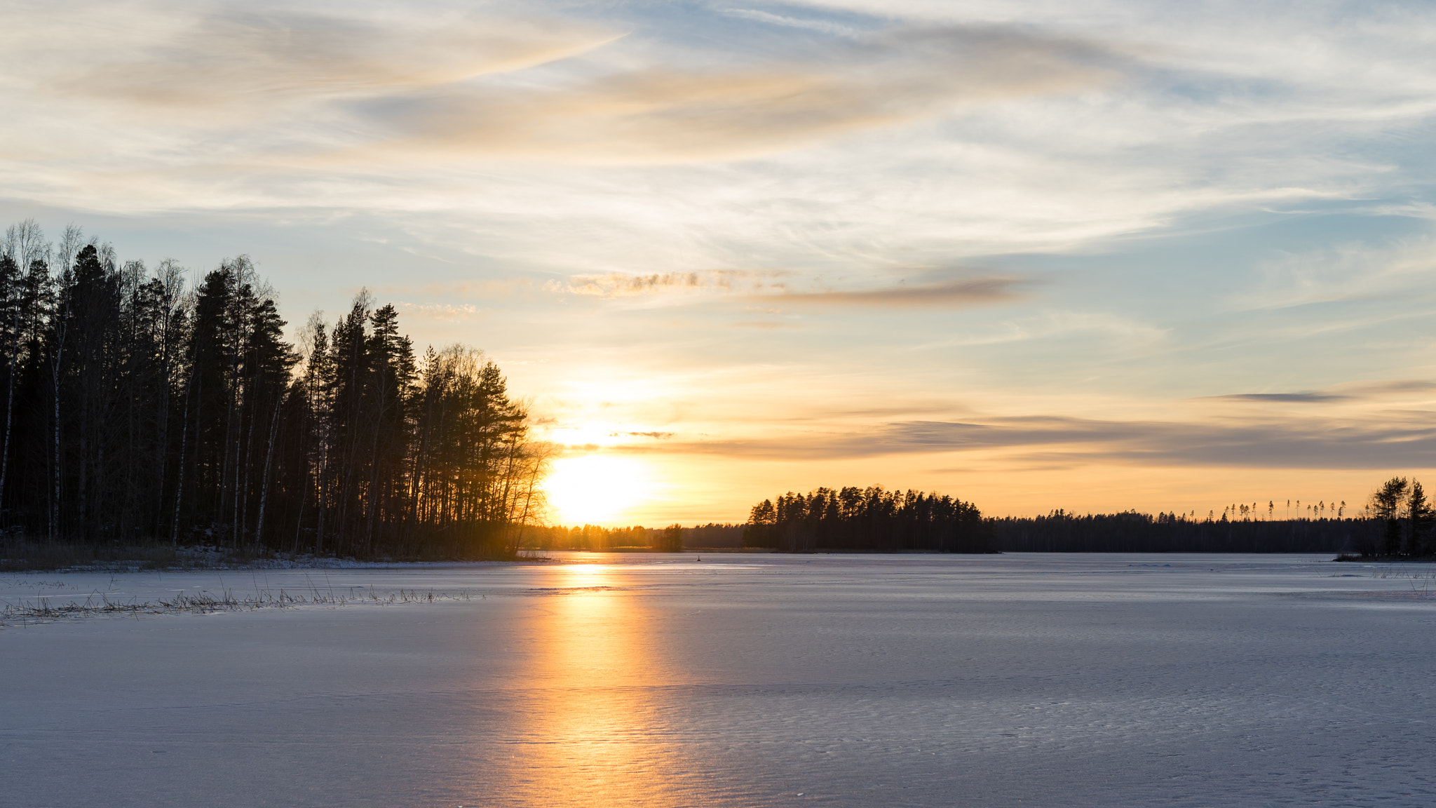 Sony a7 + E 50mm F2 sample photo. Winter sky photography