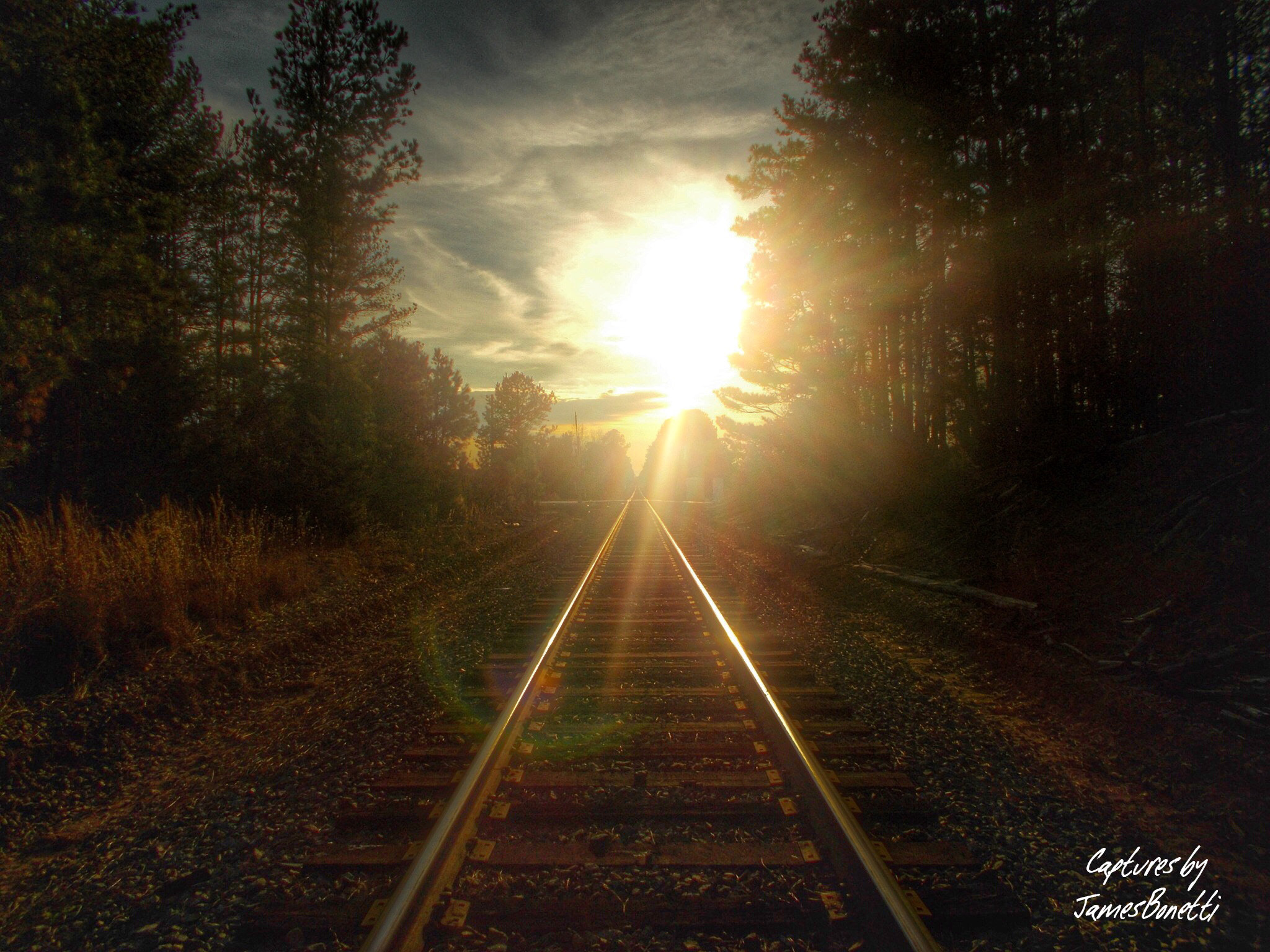 Nikon COOLPIX L27 sample photo. Train track sunset, greenwood, south carolina photography