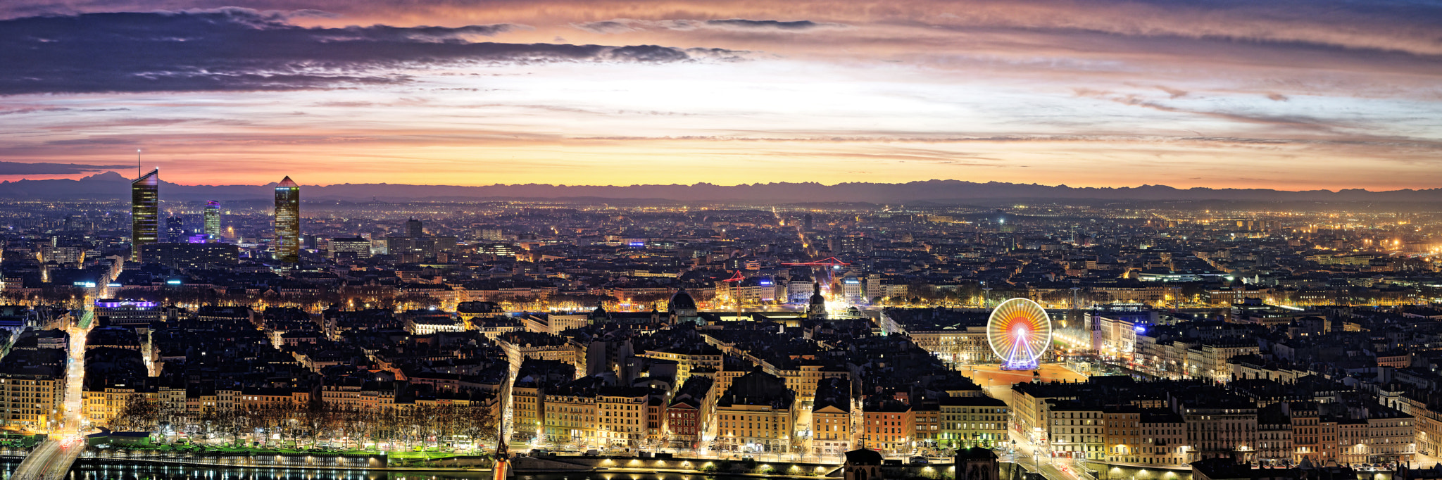 Lever de soleil sur Lyon