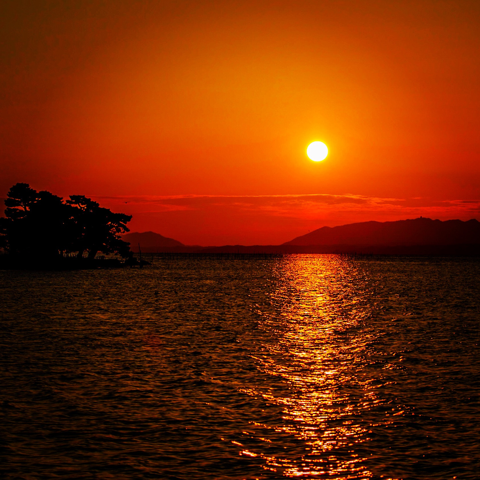 Canon EF 100-400mm F4.5-5.6L IS II USM sample photo. 松江 宍道湖夕日 photography