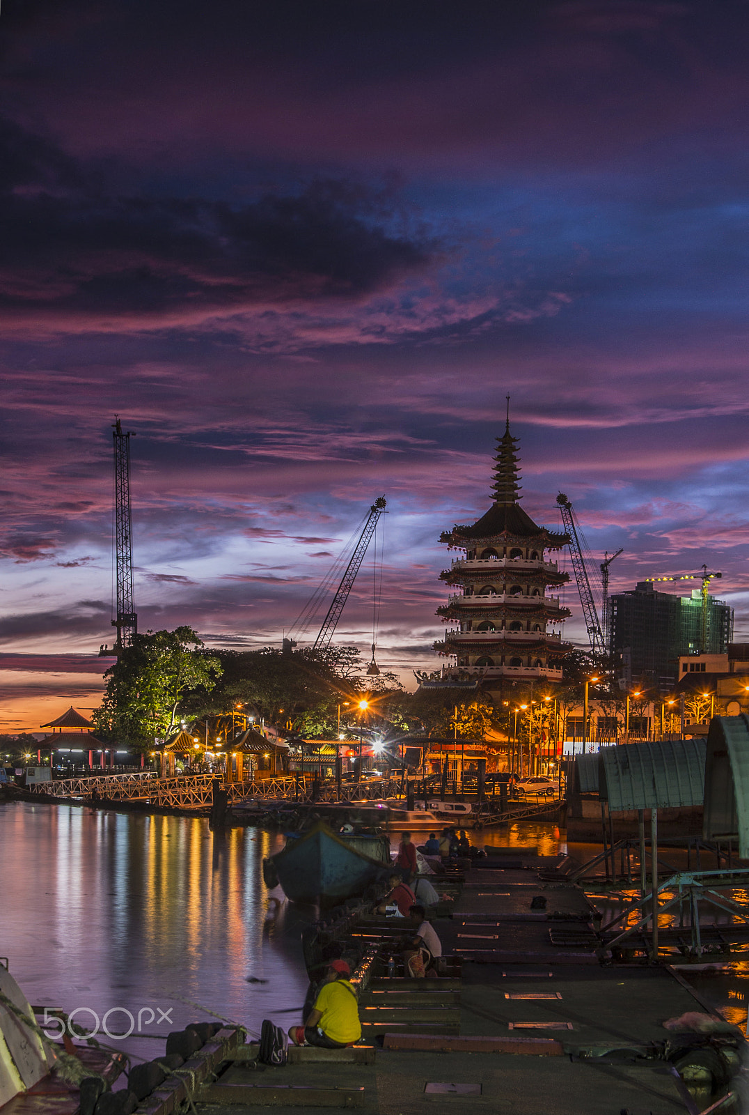 Nikon D600 sample photo. Sunset at sibu wharf photography