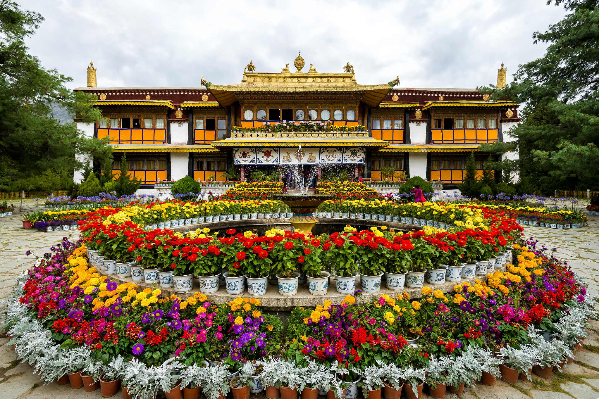 Sony a99 II + Sony Vario-Sonnar T* 16-35mm F2.8 ZA SSM sample photo. Flowerbed in norbulingka photography