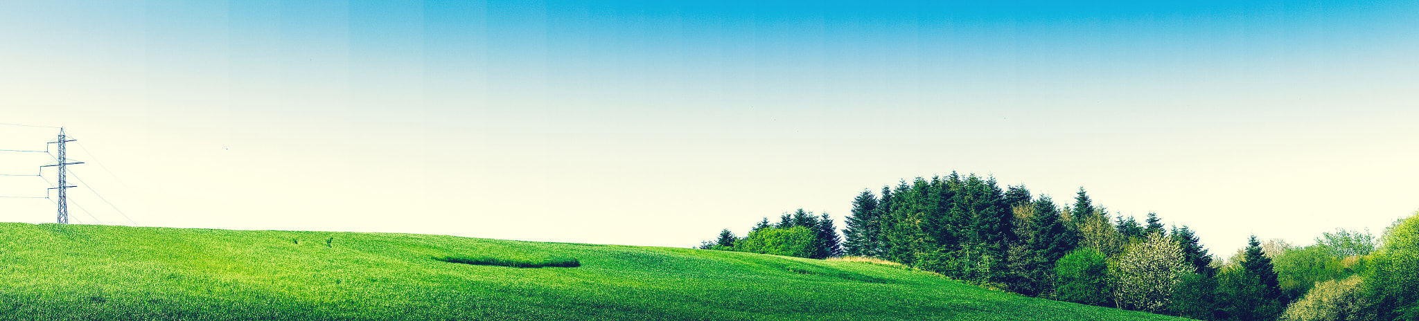 Sony a7R + Minolta AF 50mm F1.4 [New] sample photo. Green field with pylons and trees photography