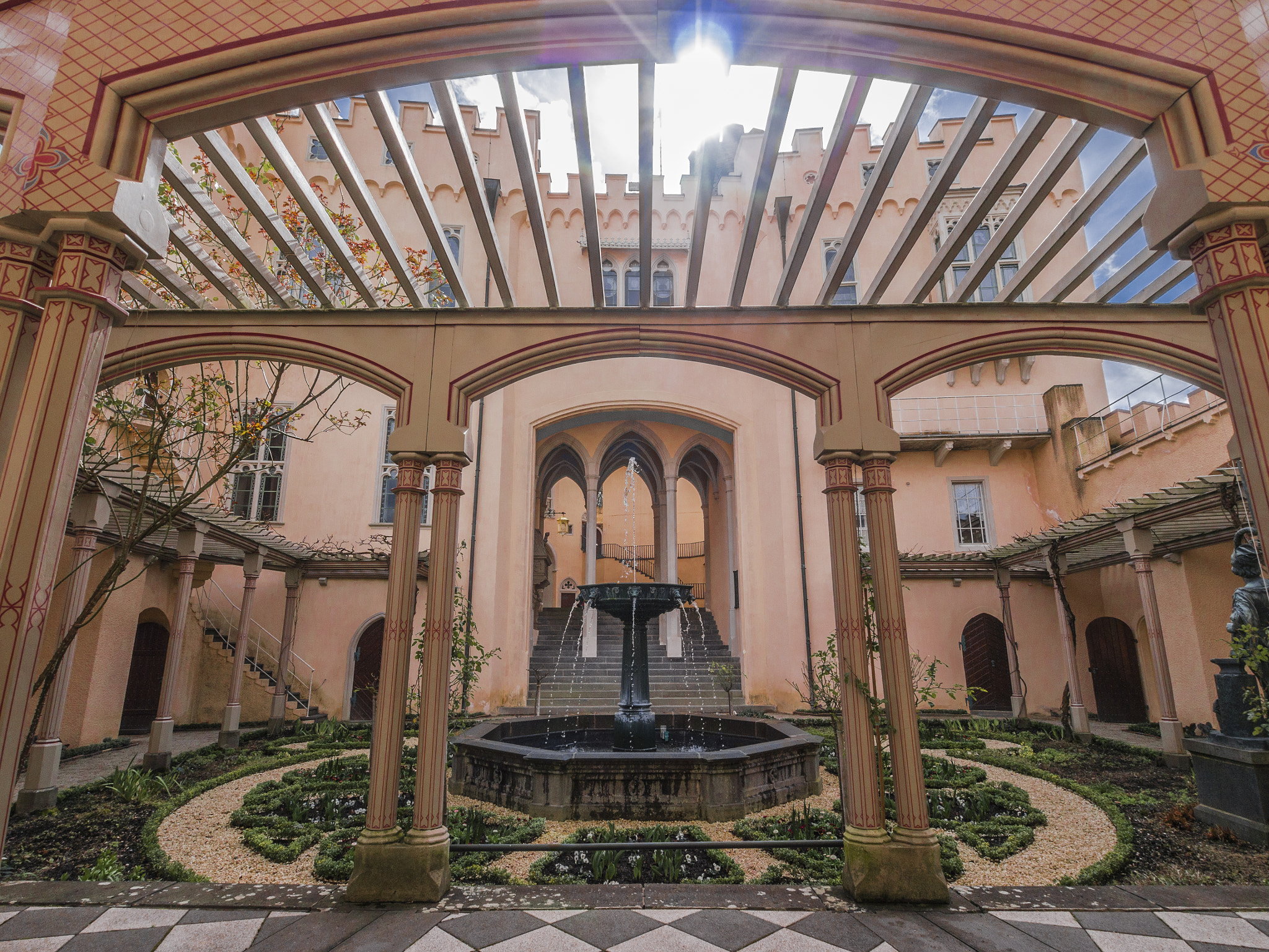 Panasonic Lumix DMC-G6 + OLYMPUS M.9-18mm F4.0-5.6 sample photo. Pergola garden @ stolzenfels castle photography