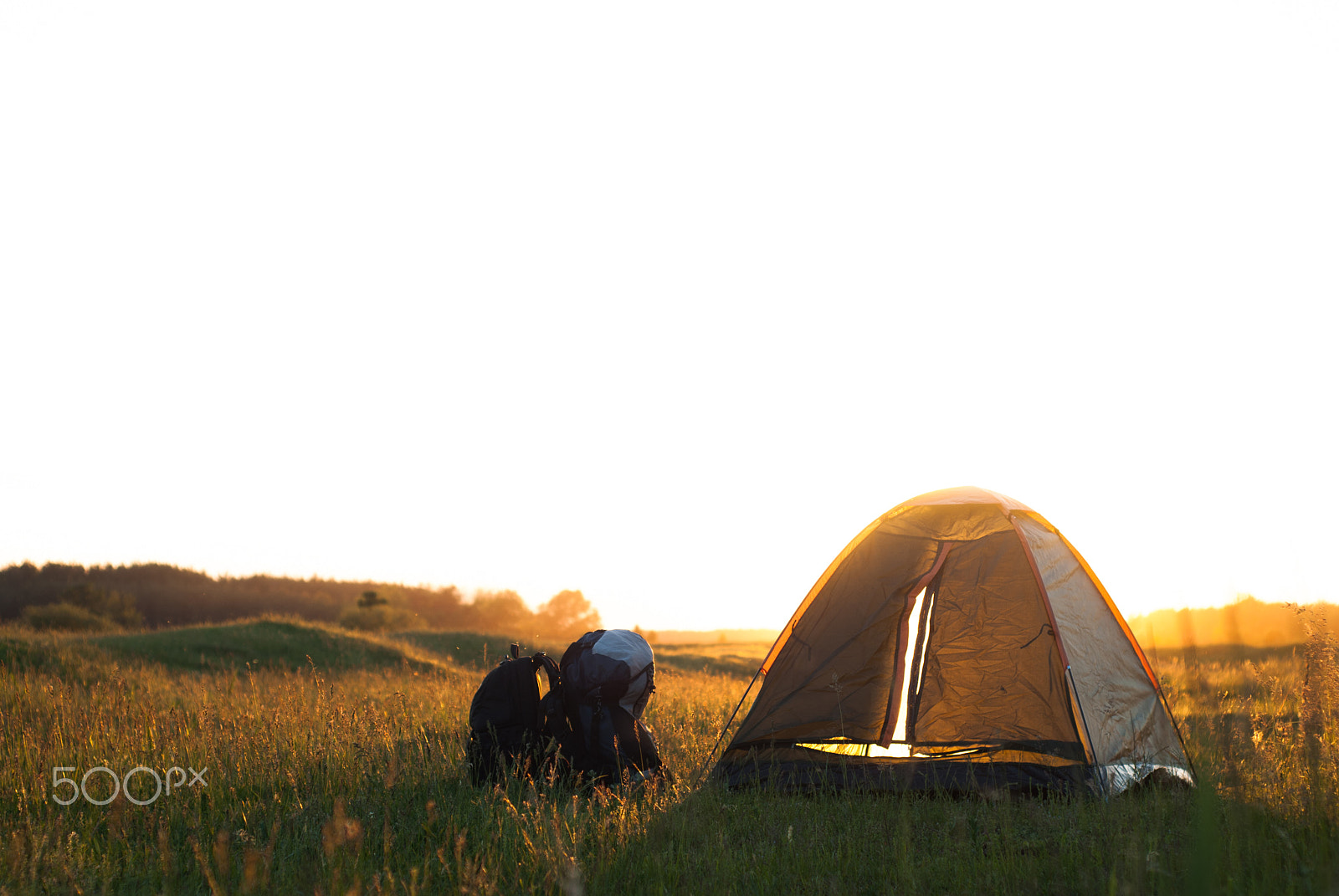 Nikon D80 + AF Nikkor 50mm f/1.8 N sample photo. Tent at sunset photography