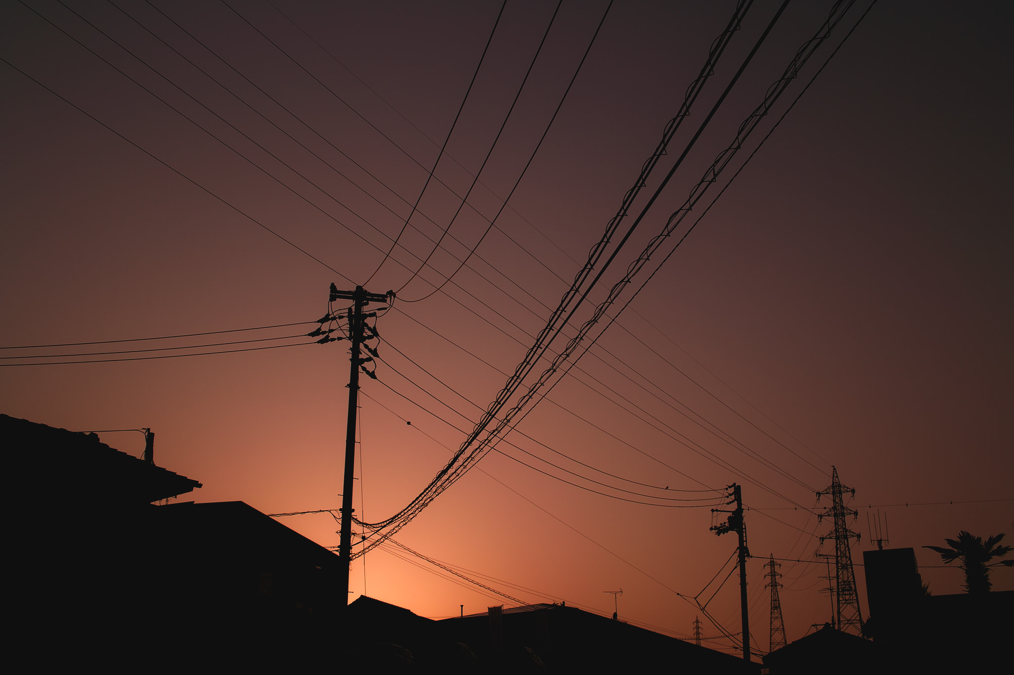 Sigma DP2s sample photo. The sky of the electric wire photography
