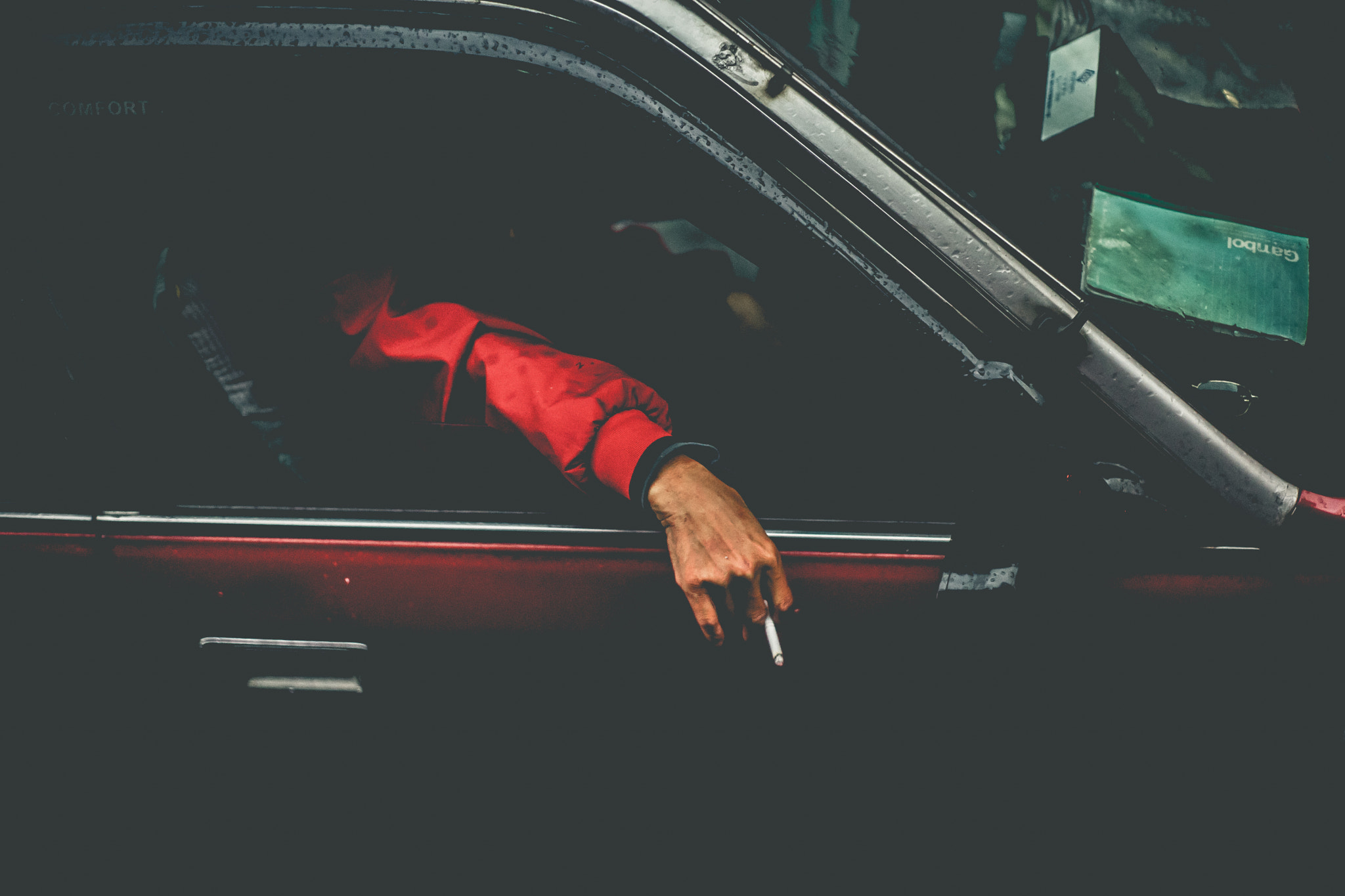 Sony a7 + Minolta AF 50mm F1.7 sample photo. Smoking on a rainy day photography