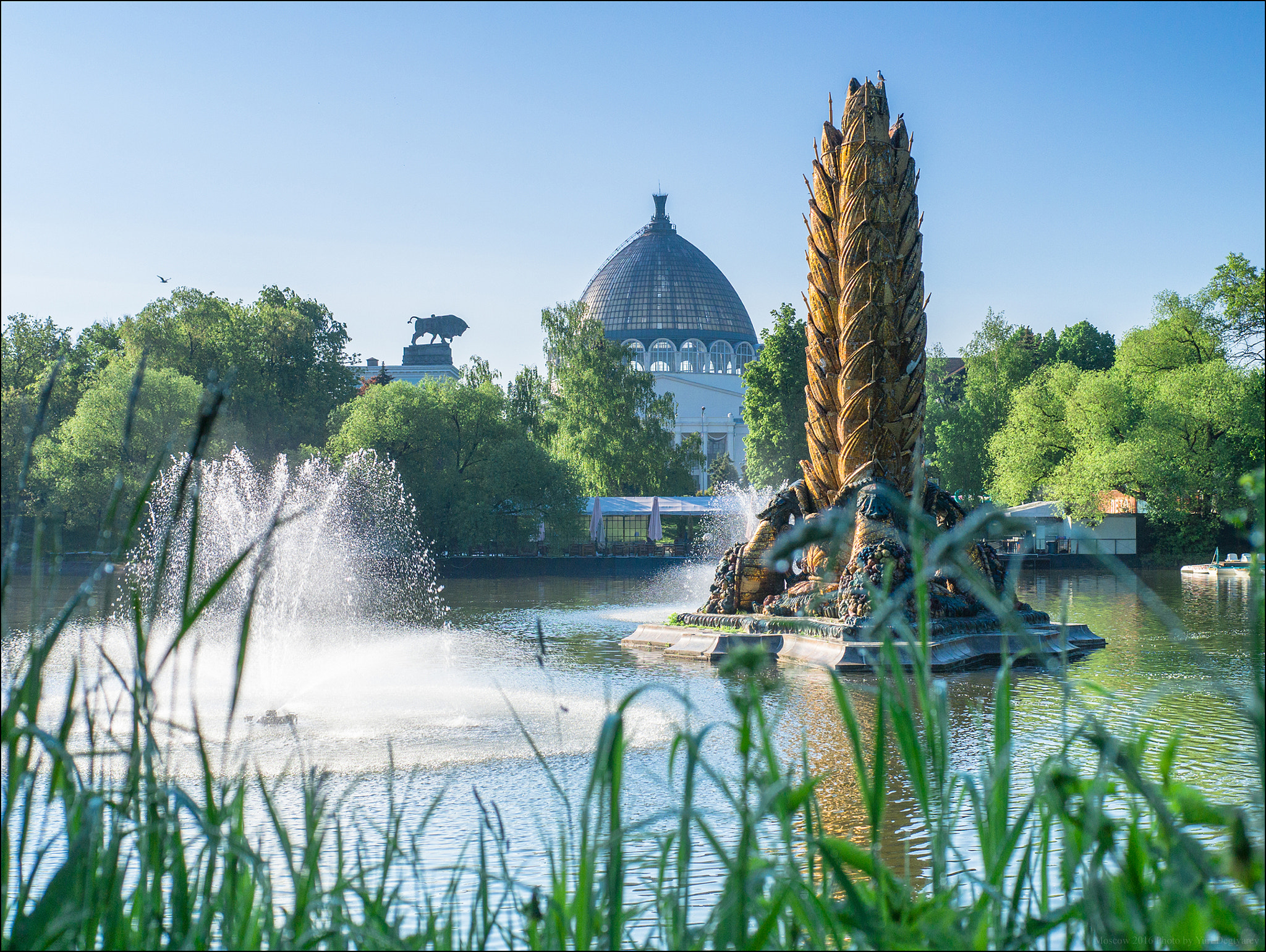 Panasonic Lumix DMC-G3 + Panasonic Leica DG Summilux 25mm F1.4 II ASPH sample photo. Russia. moscow. fountain "golden ear". photography