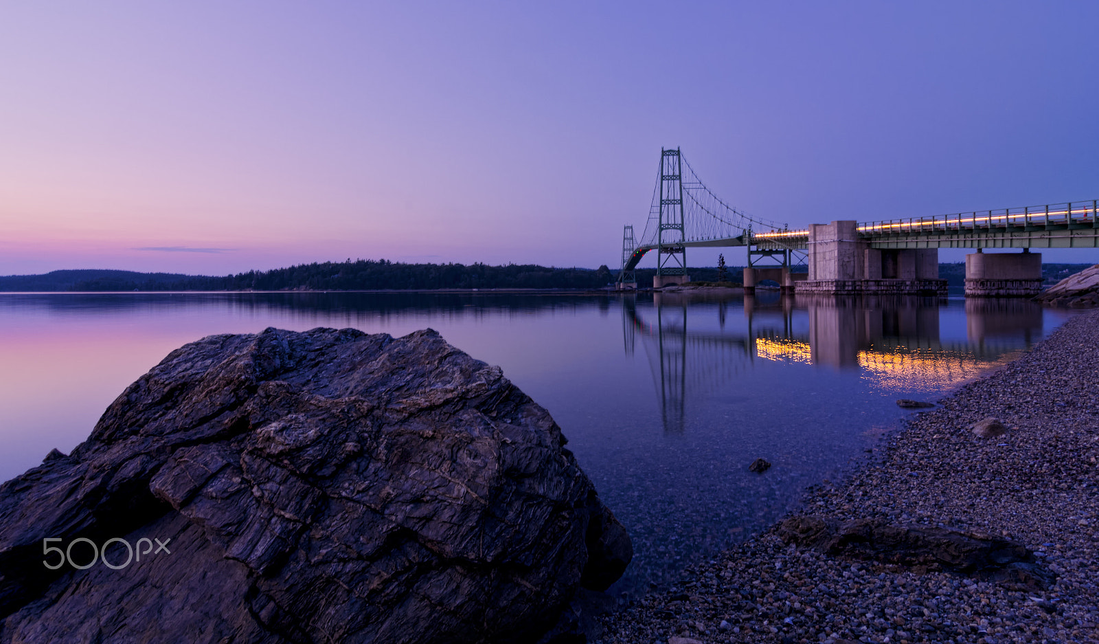 Pentax K-5 sample photo. Deer isle bridge by twilight photography