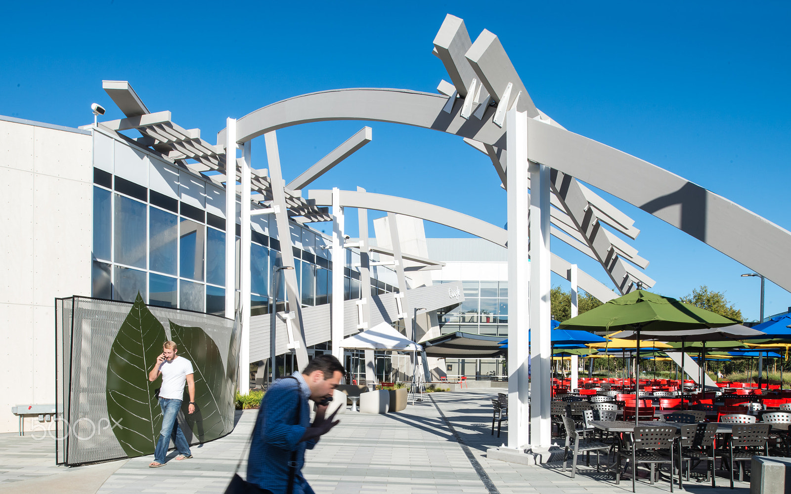 Nikon D800 + Nikon PC-E Nikkor 24mm F3.5D ED Tilt-Shift sample photo. Googleplex courtyard - studios architecture photography