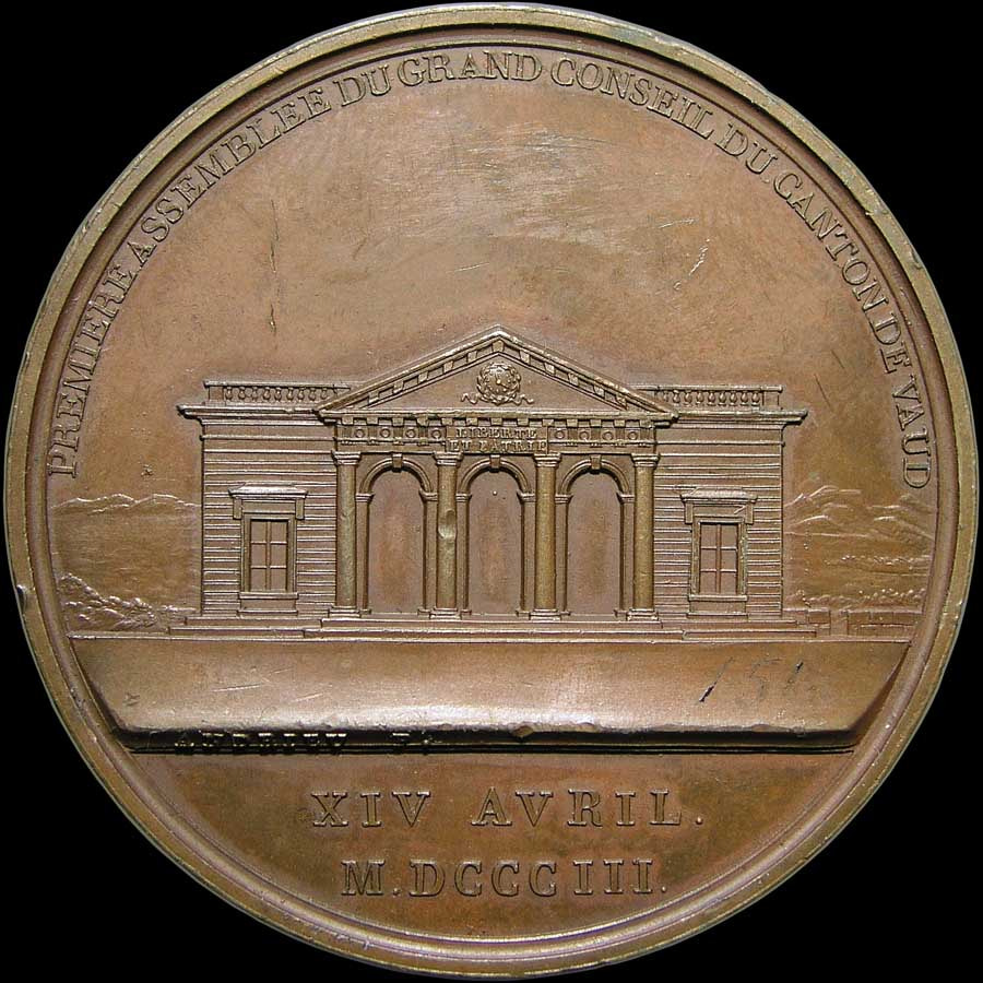 Olympus C5050Z sample photo. 1803 grand conseil du canton de vaud, france/swiss cantons. 46mm bronze photography