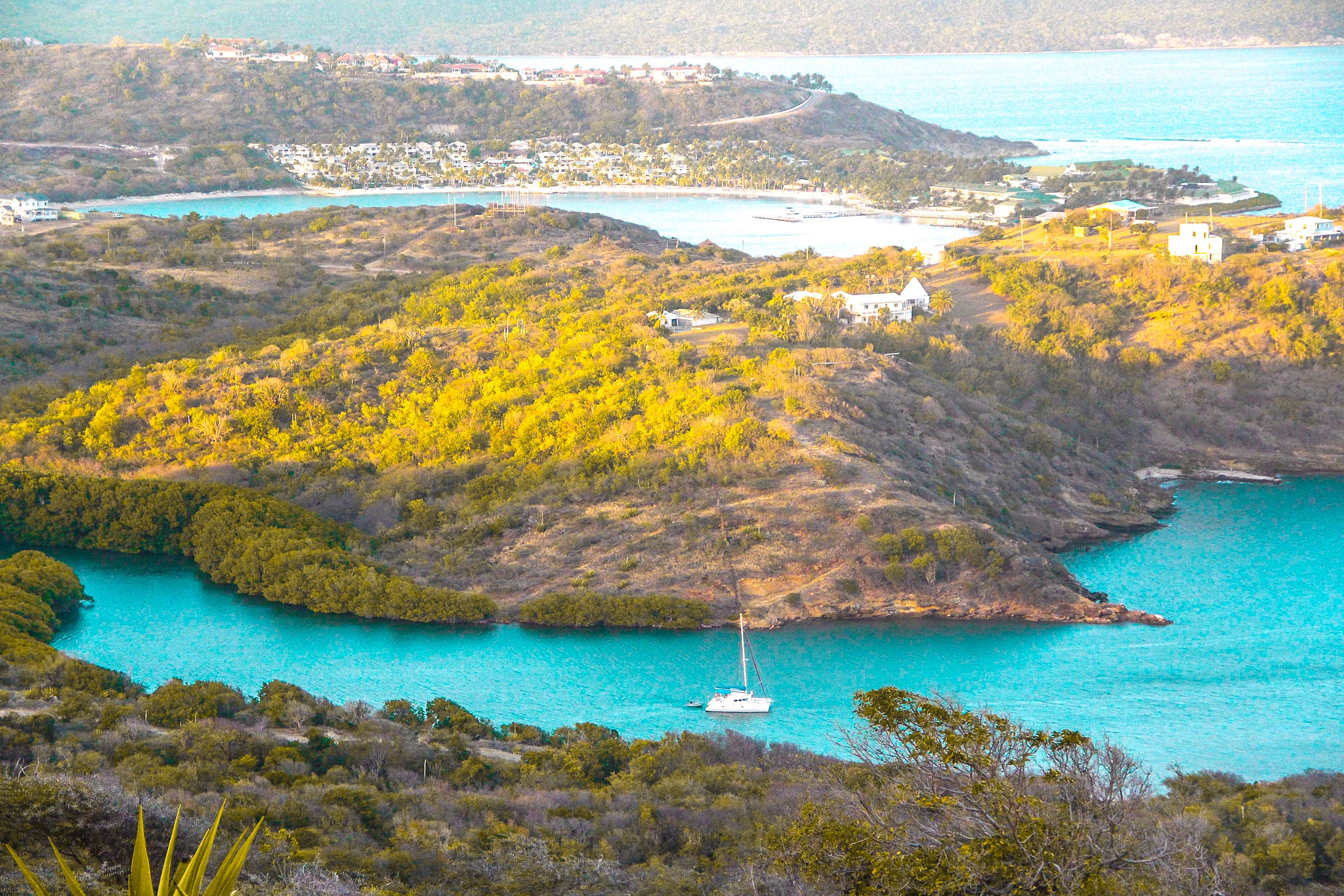 Canon EOS 650D (EOS Rebel T4i / EOS Kiss X6i) sample photo. Top down view of antigua harbor docking photography