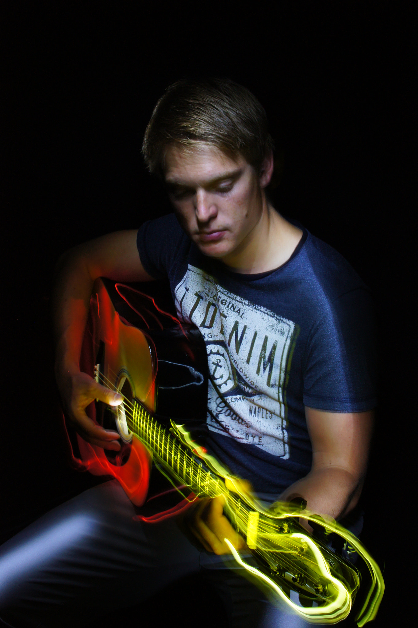 Sony SLT-A33 sample photo. Light guitar  photography
