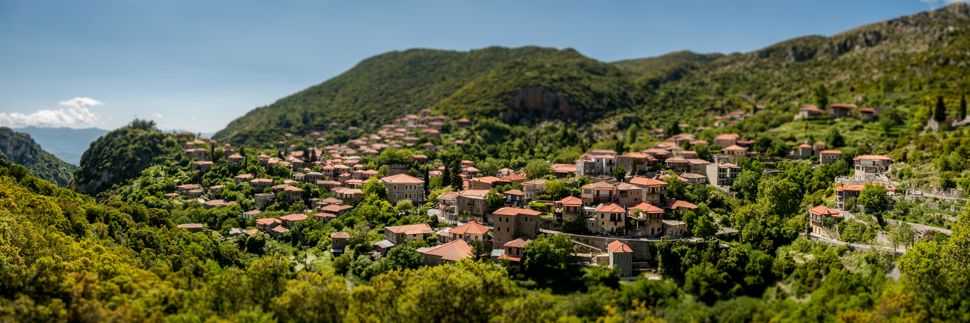 Panasonic Lumix DMC-GX7 sample photo. Panorama of the village of stemnitsa, greece photography