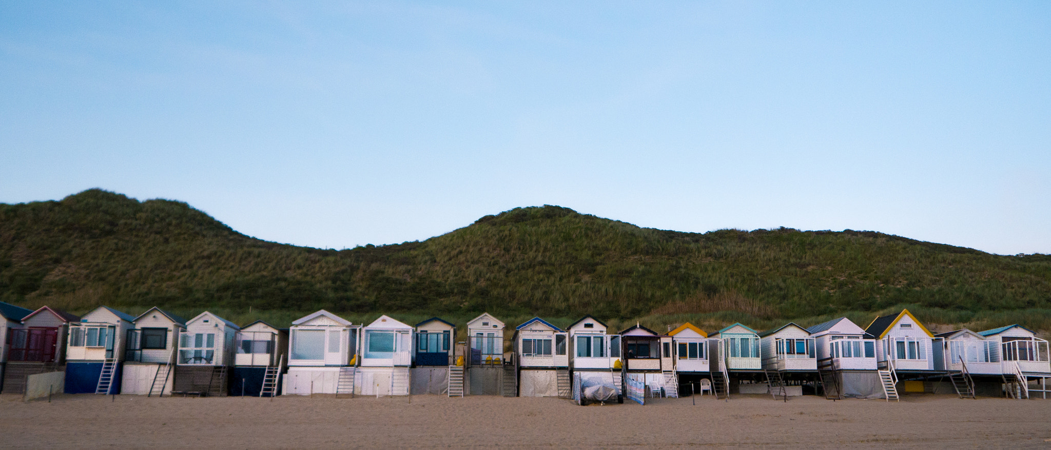 Panasonic Lumix DMC-G6 sample photo. Beach huts in dishoek, netherlands photography