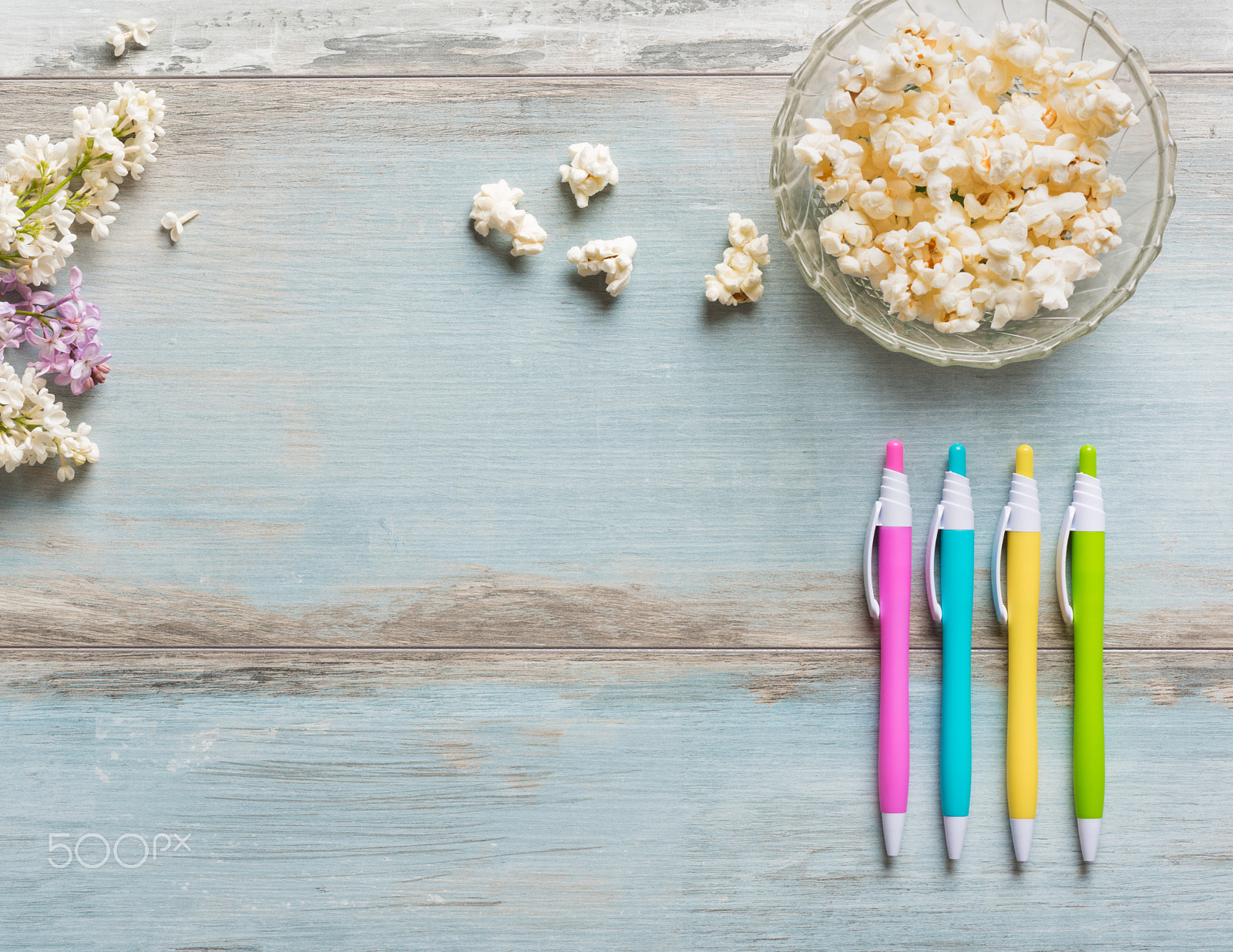 Nikon D810 + Sigma 70mm F2.8 EX DG Macro sample photo. Retro blue wooden table with  colorful pens photography