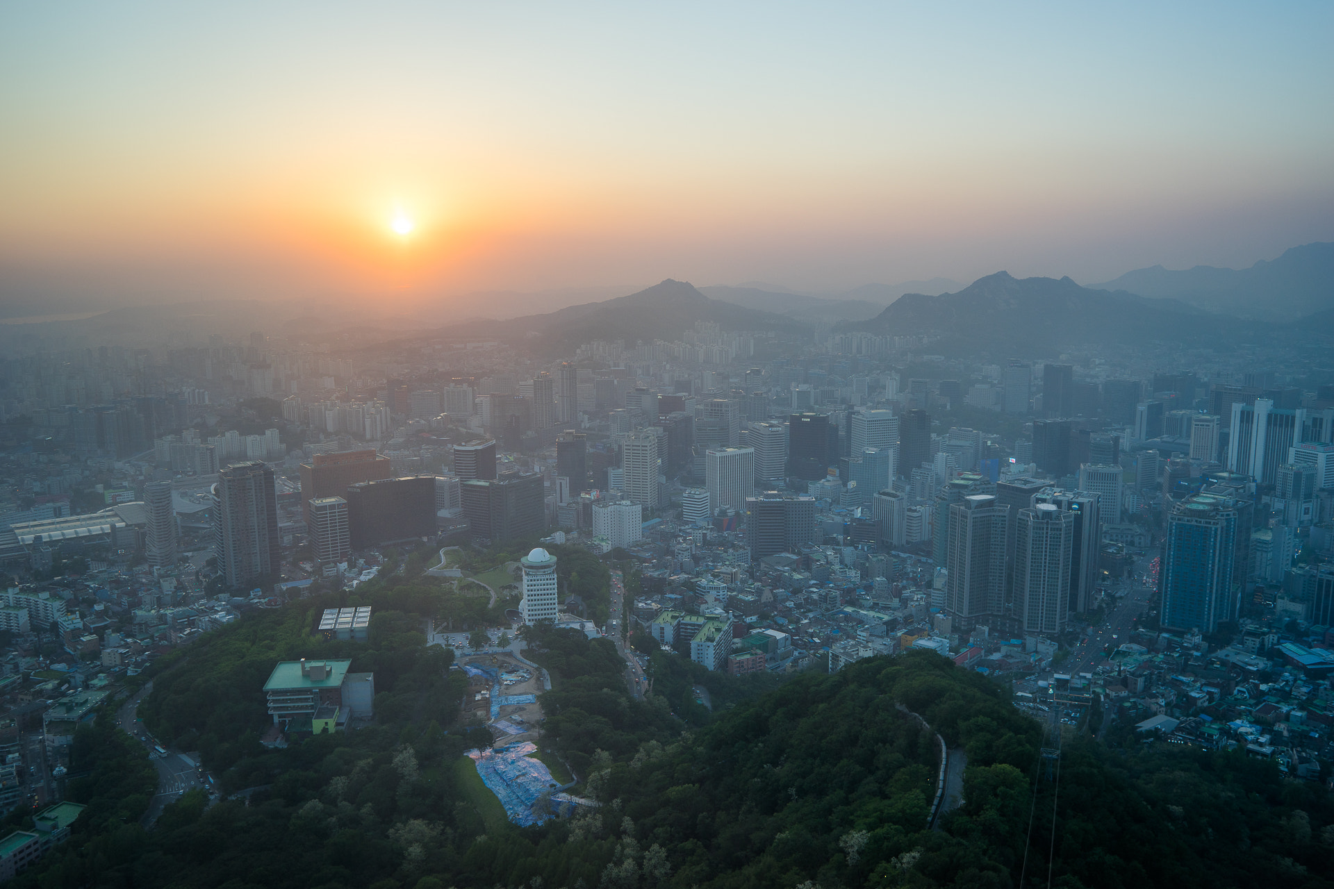 Sony a7 + Sony 28mm F2.8 sample photo. Sunset from n seoul tower photography