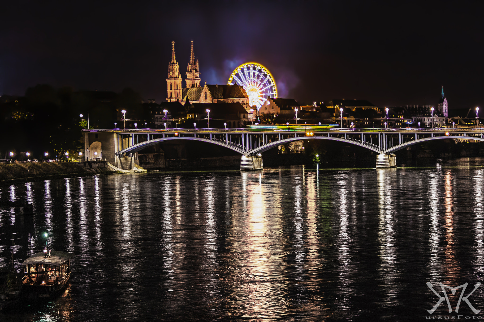 Canon EOS-1D Mark III sample photo. Basel by night photography