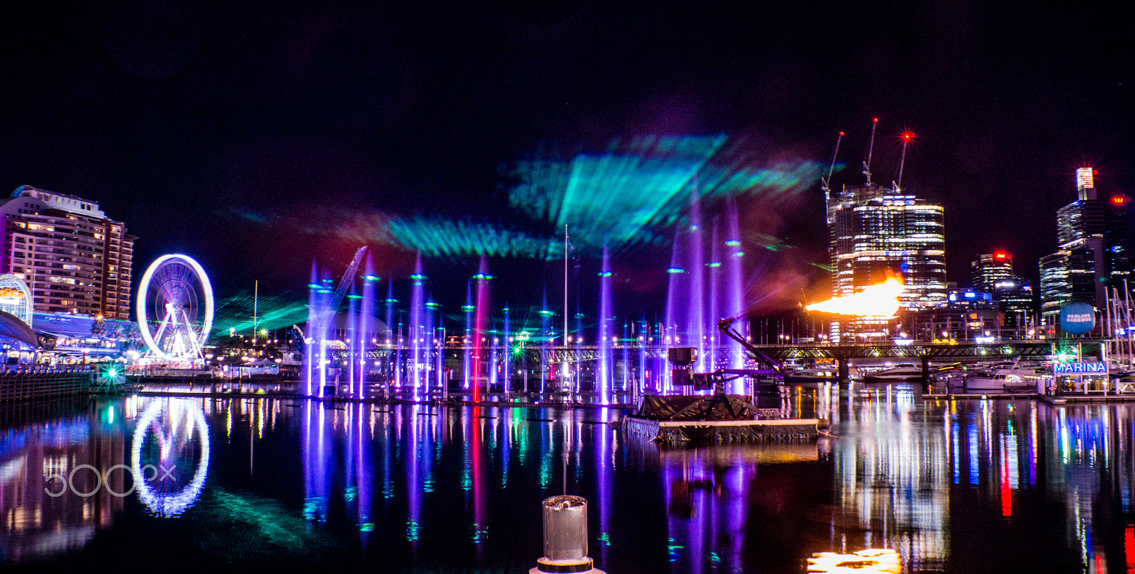 Sony SLT-A65 (SLT-A65V) + Sony 28mm F2.8 sample photo. Vivid sydney darling harbor lazer show photography