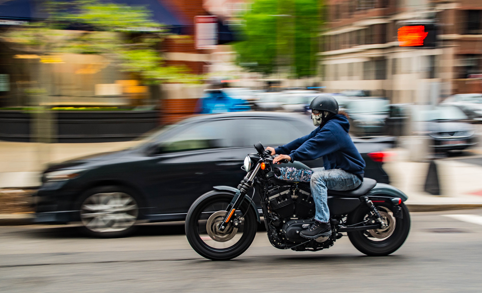 Tamron AF 18-200mm F3.5-6.3 XR Di II LD Aspherical (IF) Macro sample photo. Harley panning photography