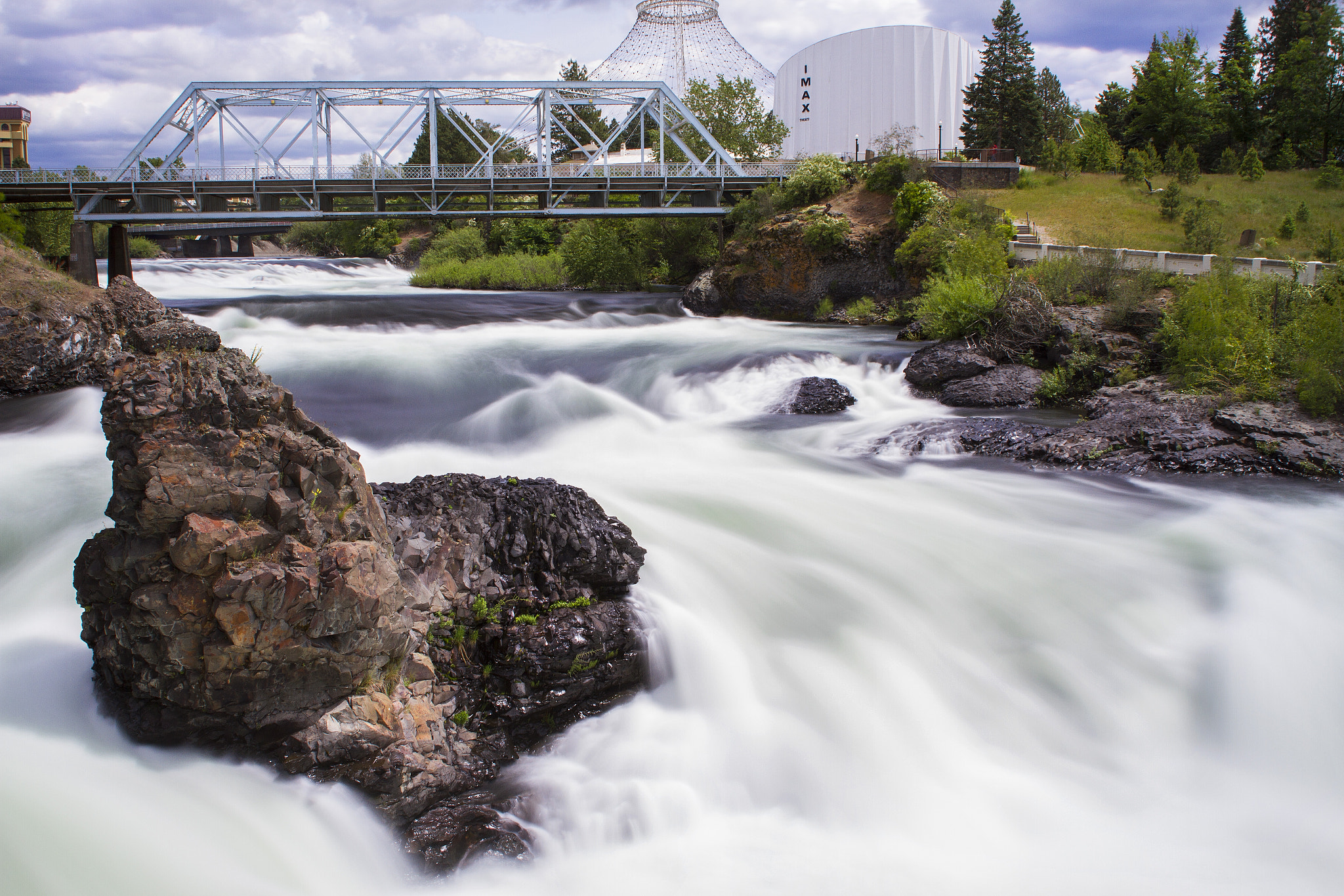 Canon EOS 7D + Canon EF 24mm F2.8 sample photo. Spokane waterfalls photography