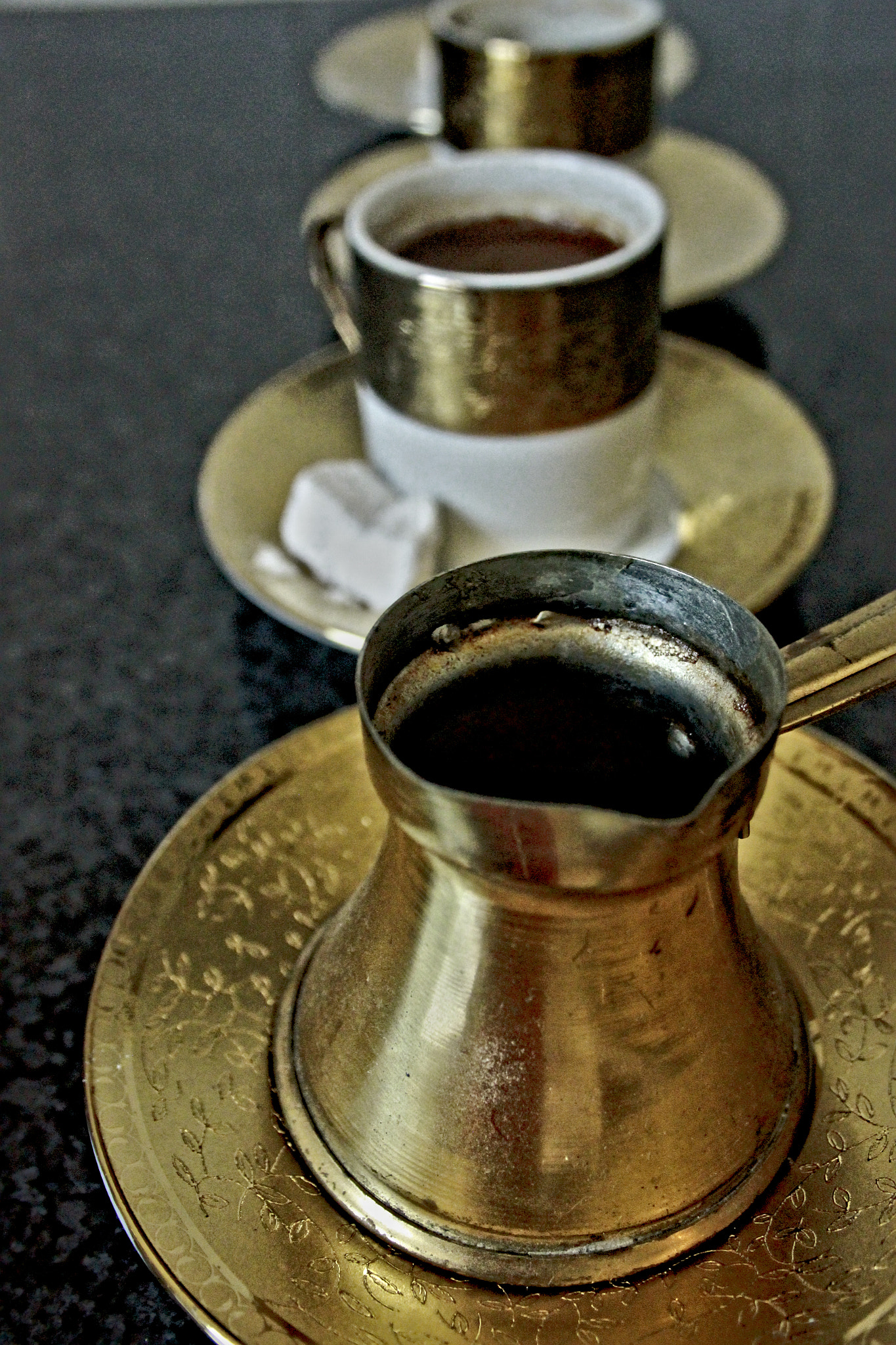 Canon EF-S 18-55mm F3.5-5.6 sample photo. Turkish coffee set photography