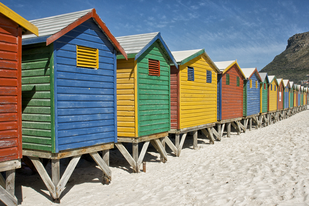 Minolta/Sony AF 24-105mm F3.5-4.5 (D) sample photo. Muizenberg beach huts photography