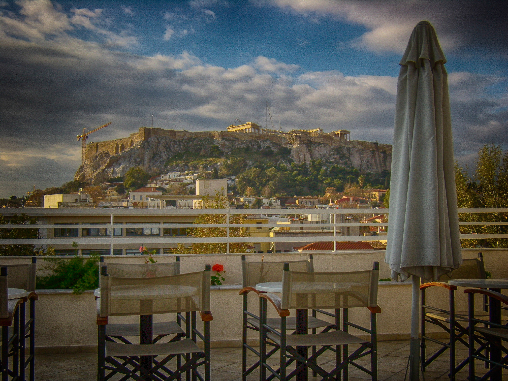 Olympus FE200 sample photo. Athens: view from my hotel to the akropolis photography