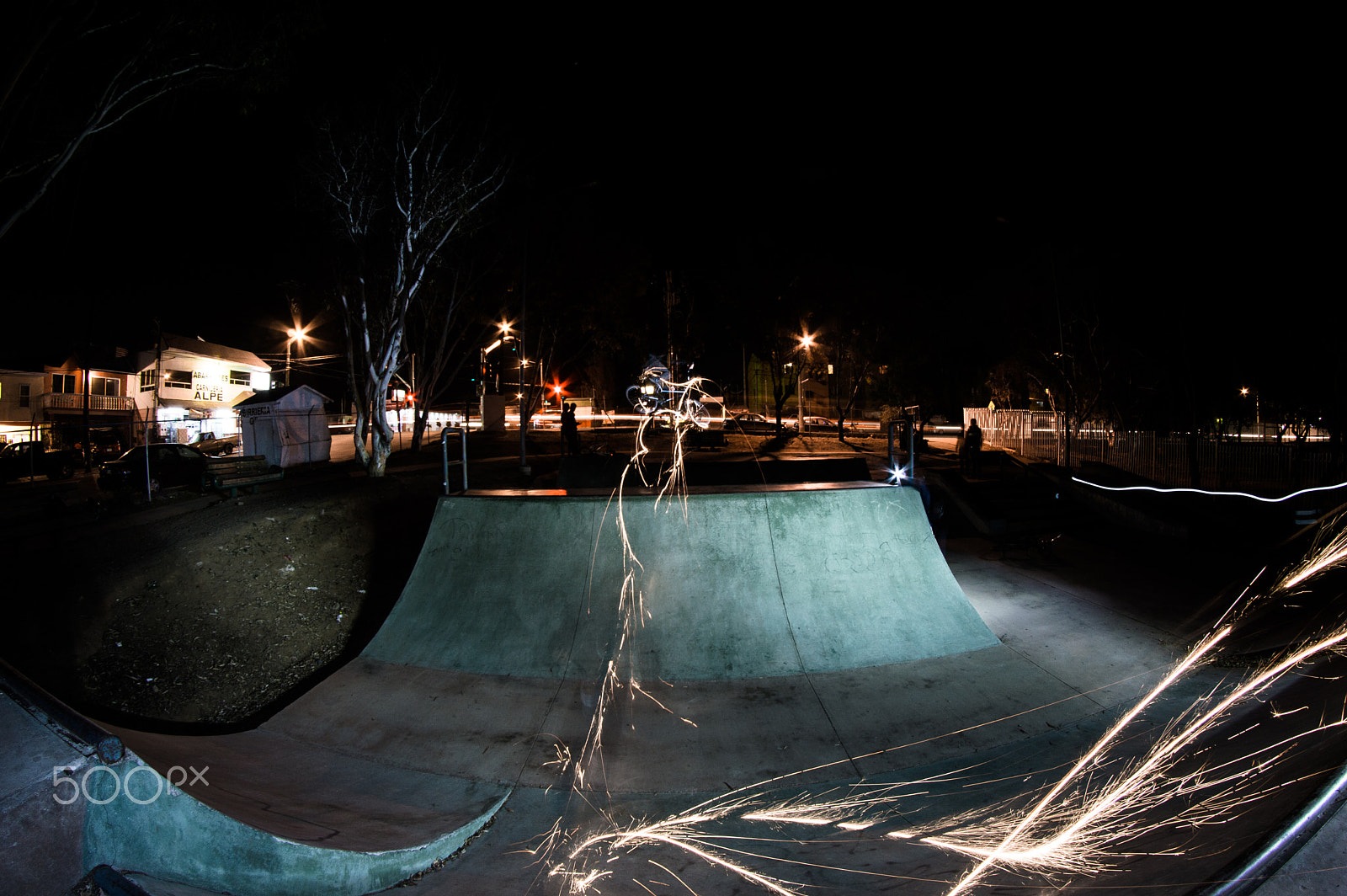 Nikon D3200 + Samyang 8mm F3.5 Aspherical IF MC Fisheye sample photo. Long exposure bmx photography