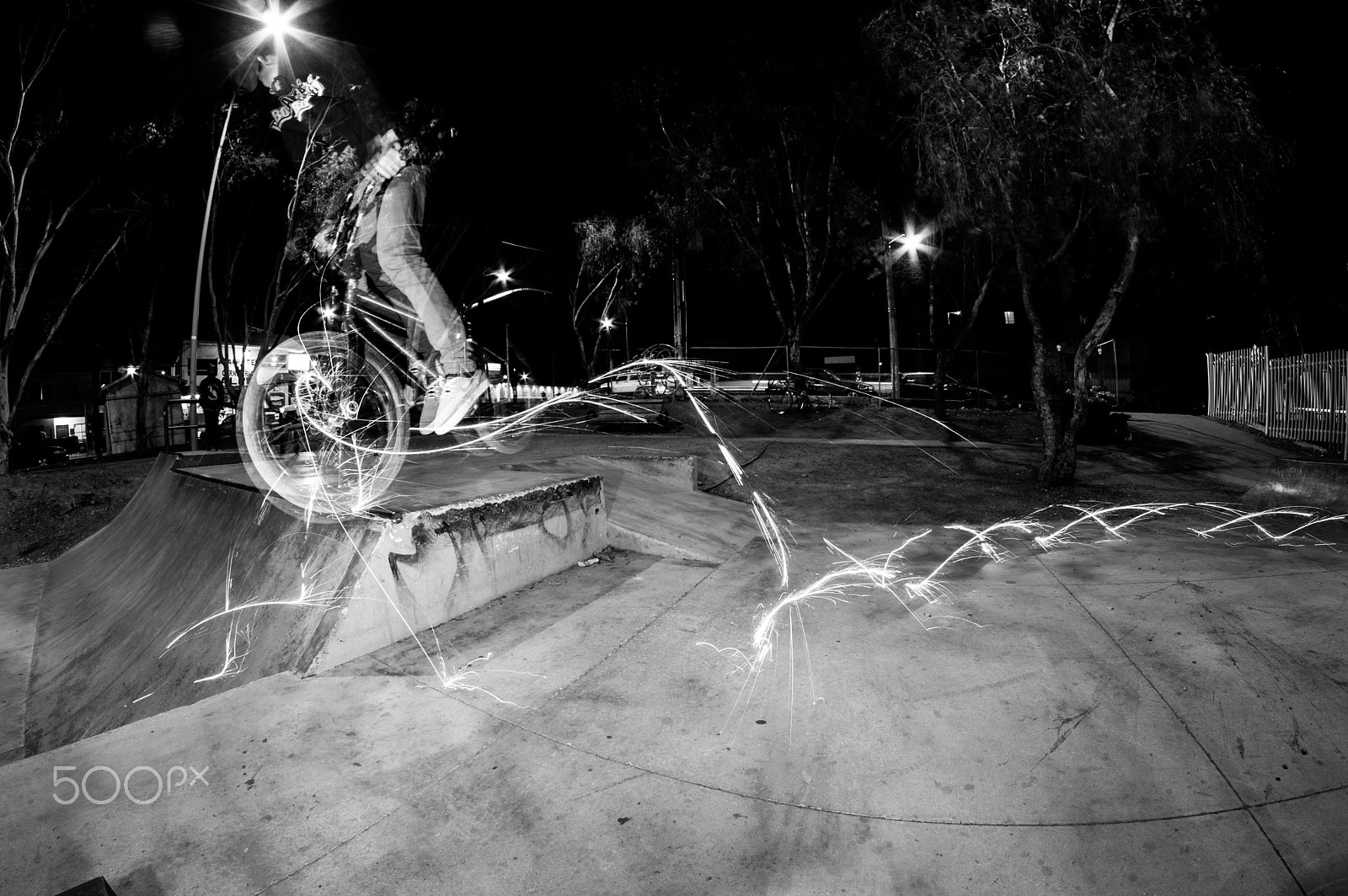 Nikon D3200 + Samyang 8mm F3.5 Aspherical IF MC Fisheye sample photo. Long exposure bmx photography