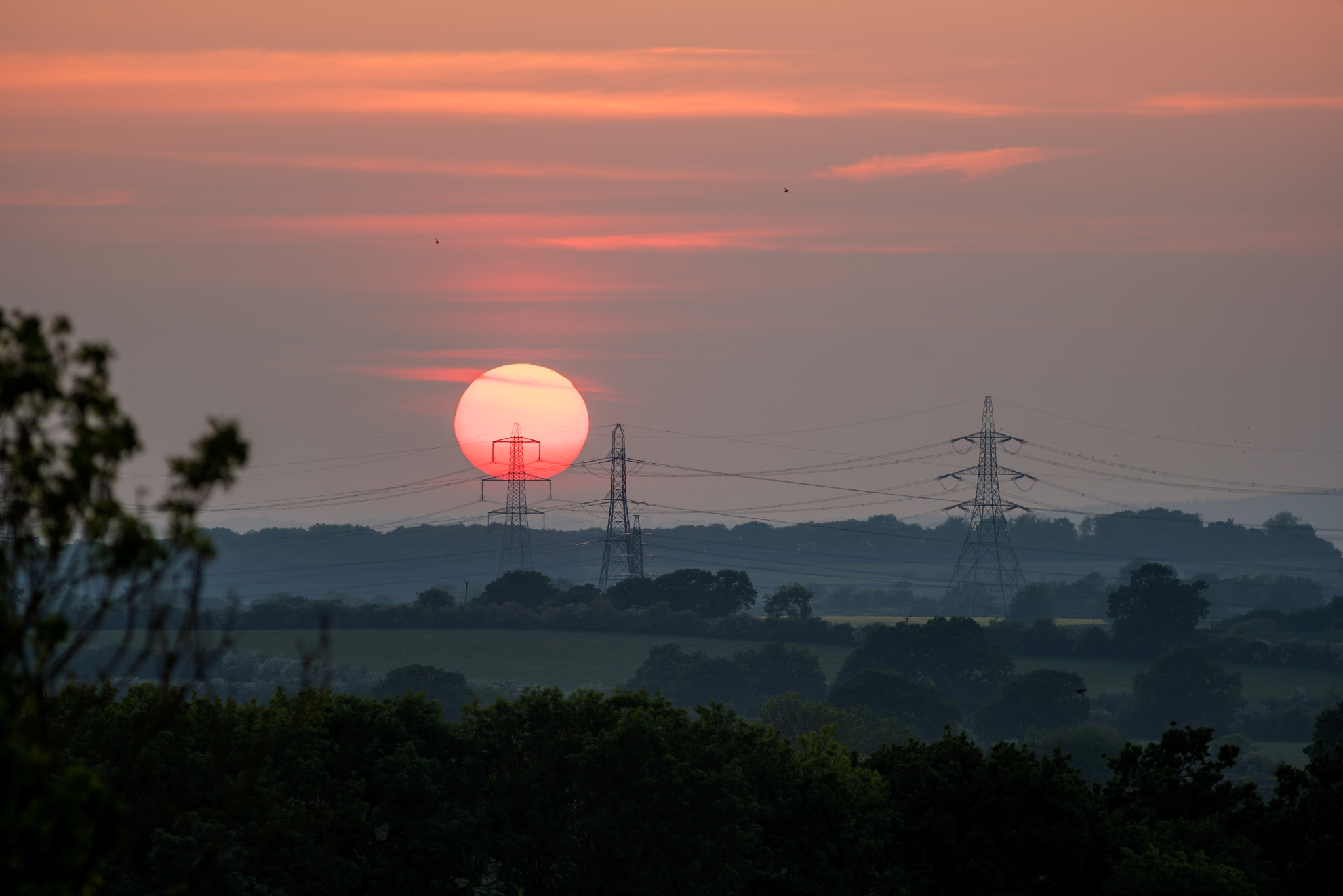 Sony a7R II + Canon EF 400mm F5.6L USM sample photo. Pylon sunset photography