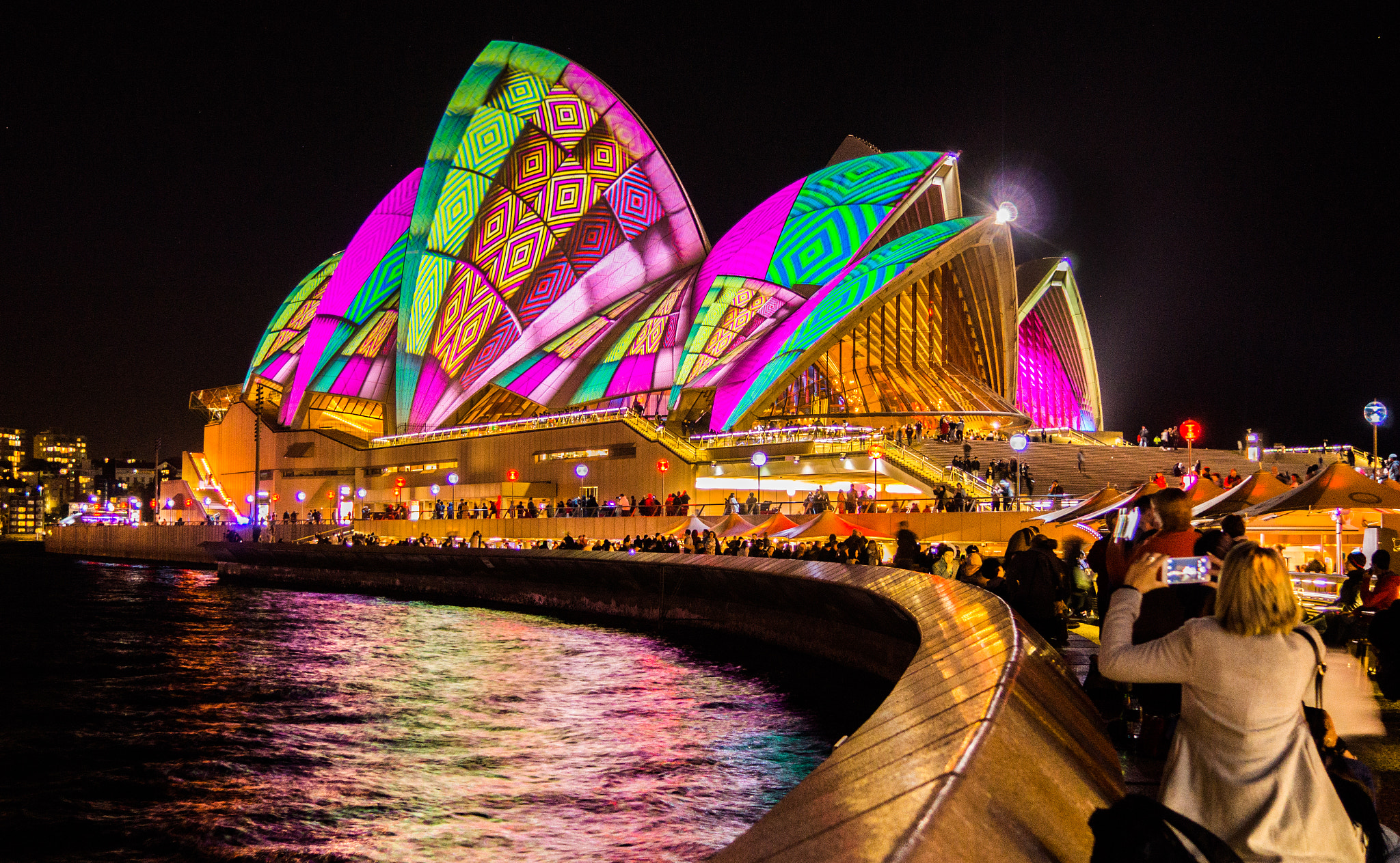 Sony SLT-A65 (SLT-A65V) + Sony 28mm F2.8 sample photo. Opera house vivid 2016 #4 photography