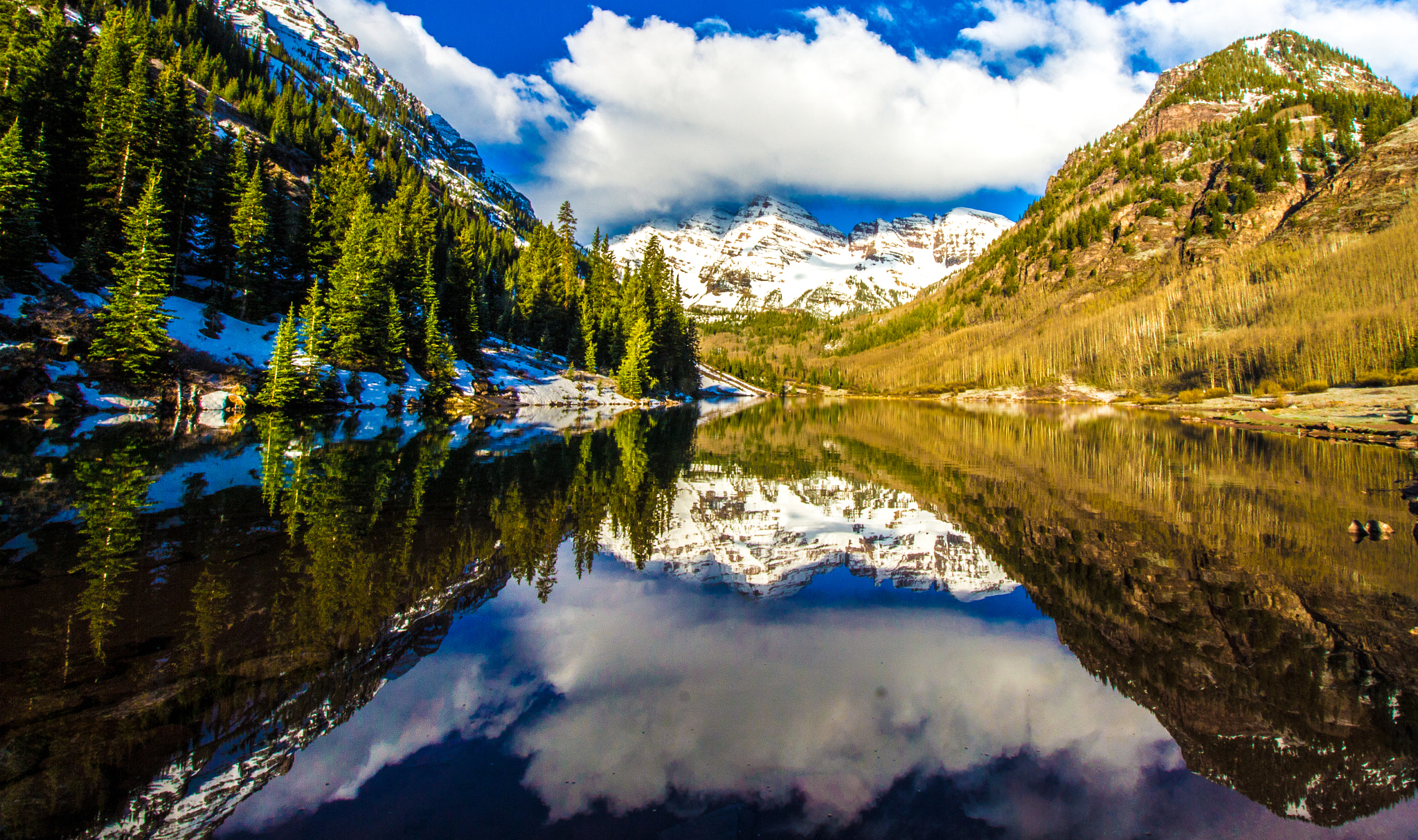 Canon EF-S 10-18mm F4.5–5.6 IS STM sample photo. Maroon bells - spring photography