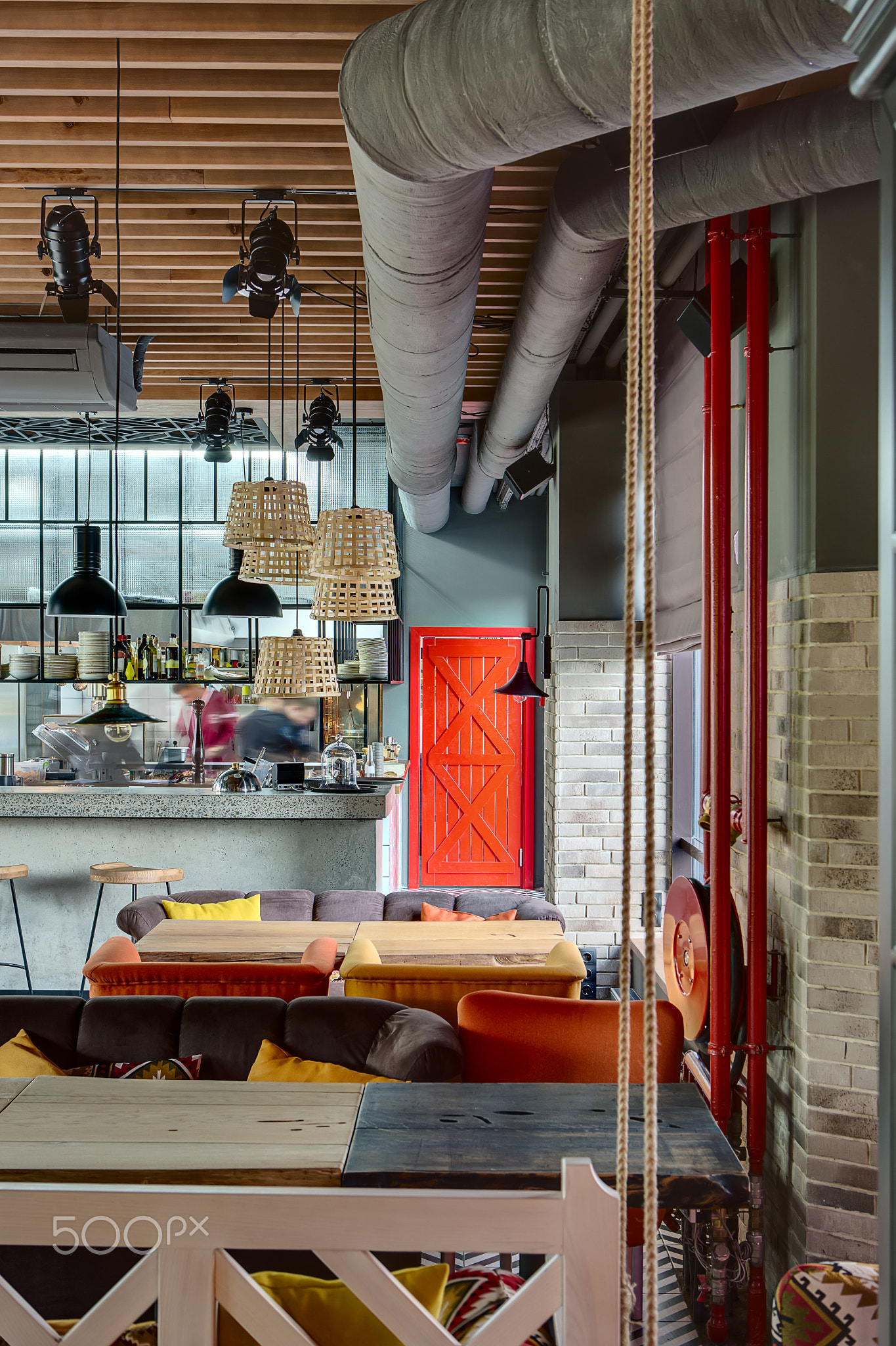 Restaurant with open kitchen