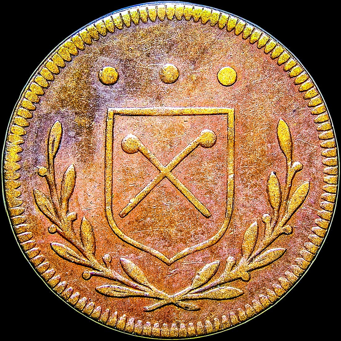 Olympus C5050Z sample photo. 1807 judenpfennig, frankfurt ghetto. copper, 19mm, 1 theler photography