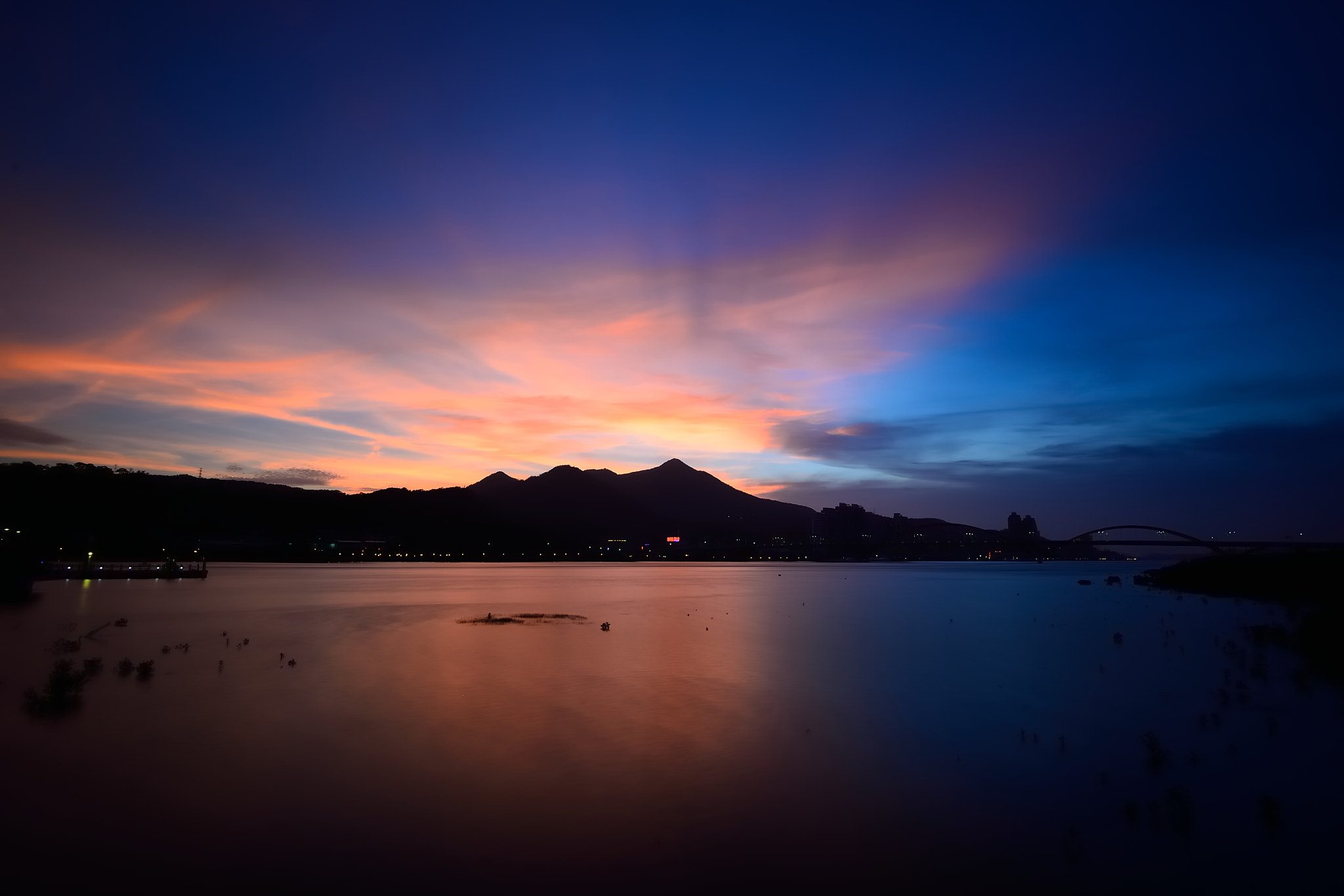 Nikon Df sample photo. Sunset at guandu wharf photography