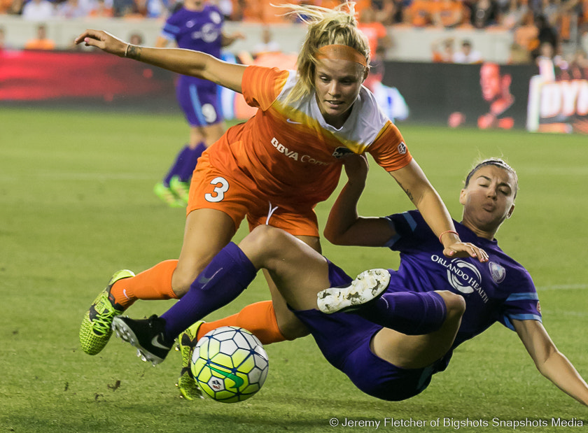 Canon EOS 7D Mark II + Sigma 100-300mm f/4 sample photo. Houston dash vs orlando pride here at bbva compass stadium in houston texas may 20, 2016 photography