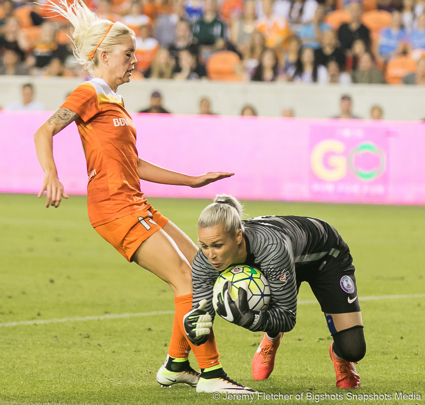 Canon EOS 7D Mark II + Sigma 100-300mm f/4 sample photo. Houston dash vs orlando pride here at bbva compass stadium in houston texas may 20, 2016 photography
