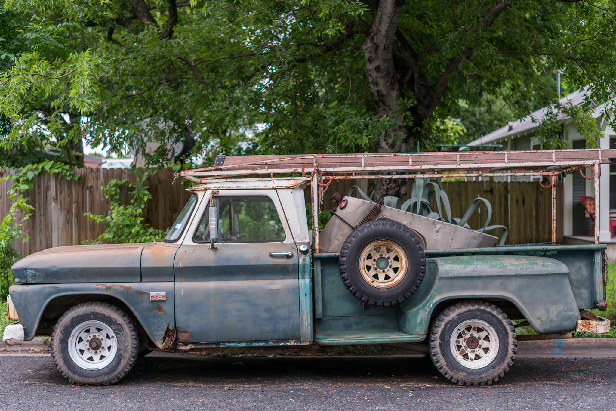 E 50mm F2 sample photo. The ole green truck photography