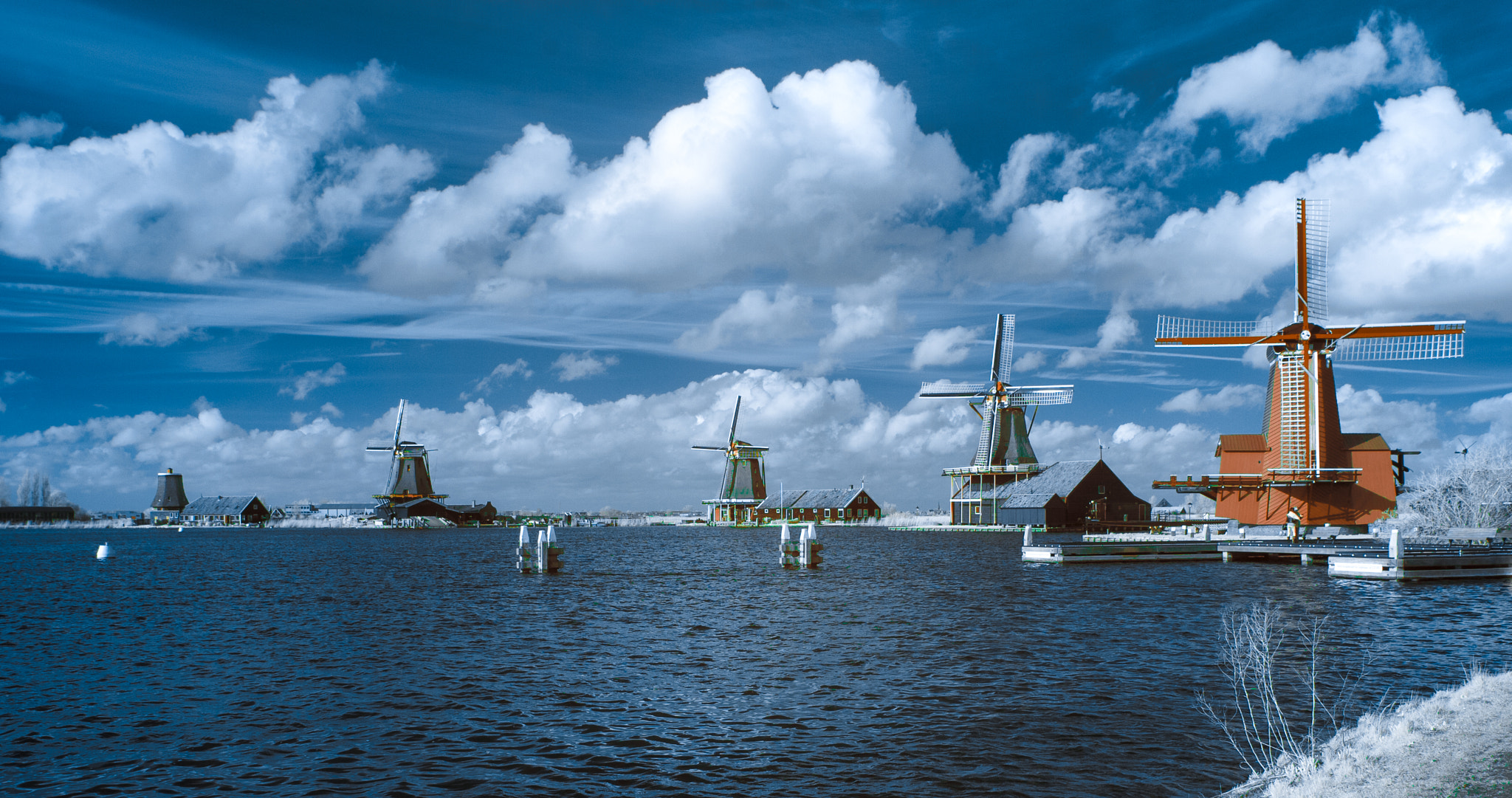 Olympus Zuiko Digital ED 12-60mm F2.8-4.0 SWD sample photo. Zaanse schans - color infrared photography