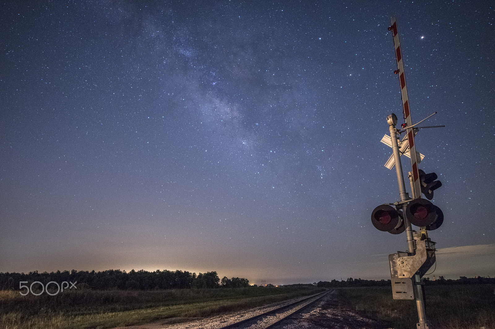 Nikon D5300 + Samyang 16mm F2 ED AS UMC CS sample photo. Railroad track night sky photography