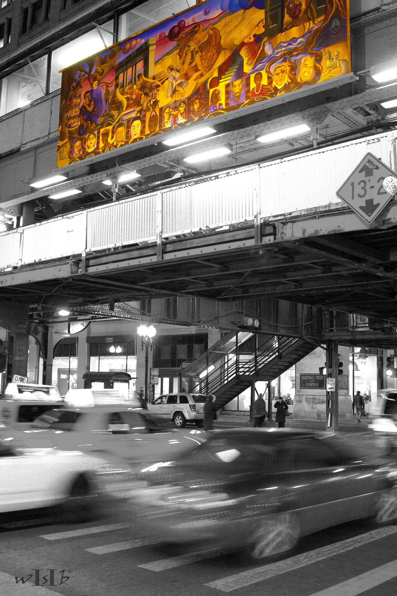 Canon EOS 400D (EOS Digital Rebel XTi / EOS Kiss Digital X) sample photo. The el....shot in chicago around 1am... photography