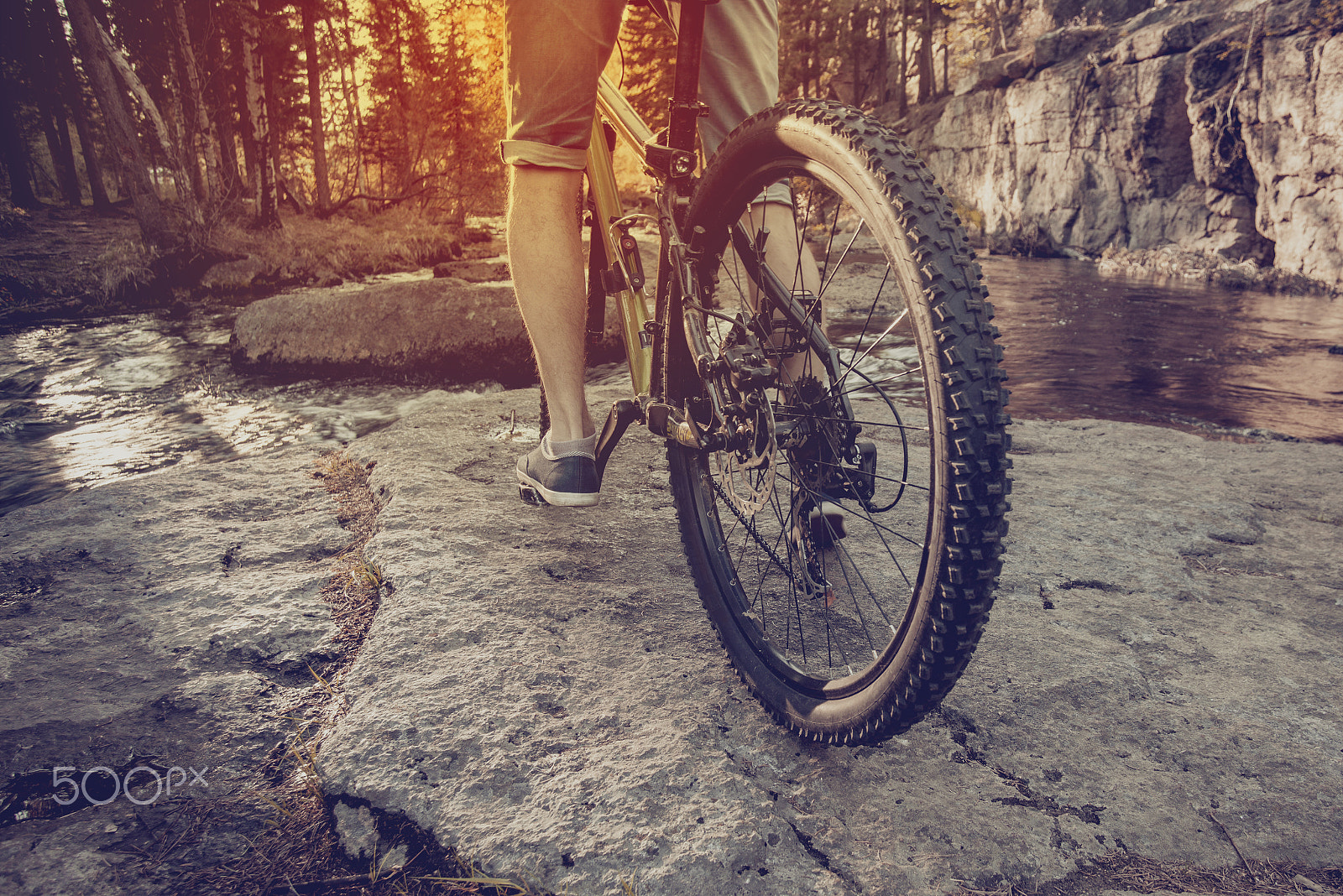 Nikon D600 sample photo. Mountain bike on the rocks of a mountain river photography